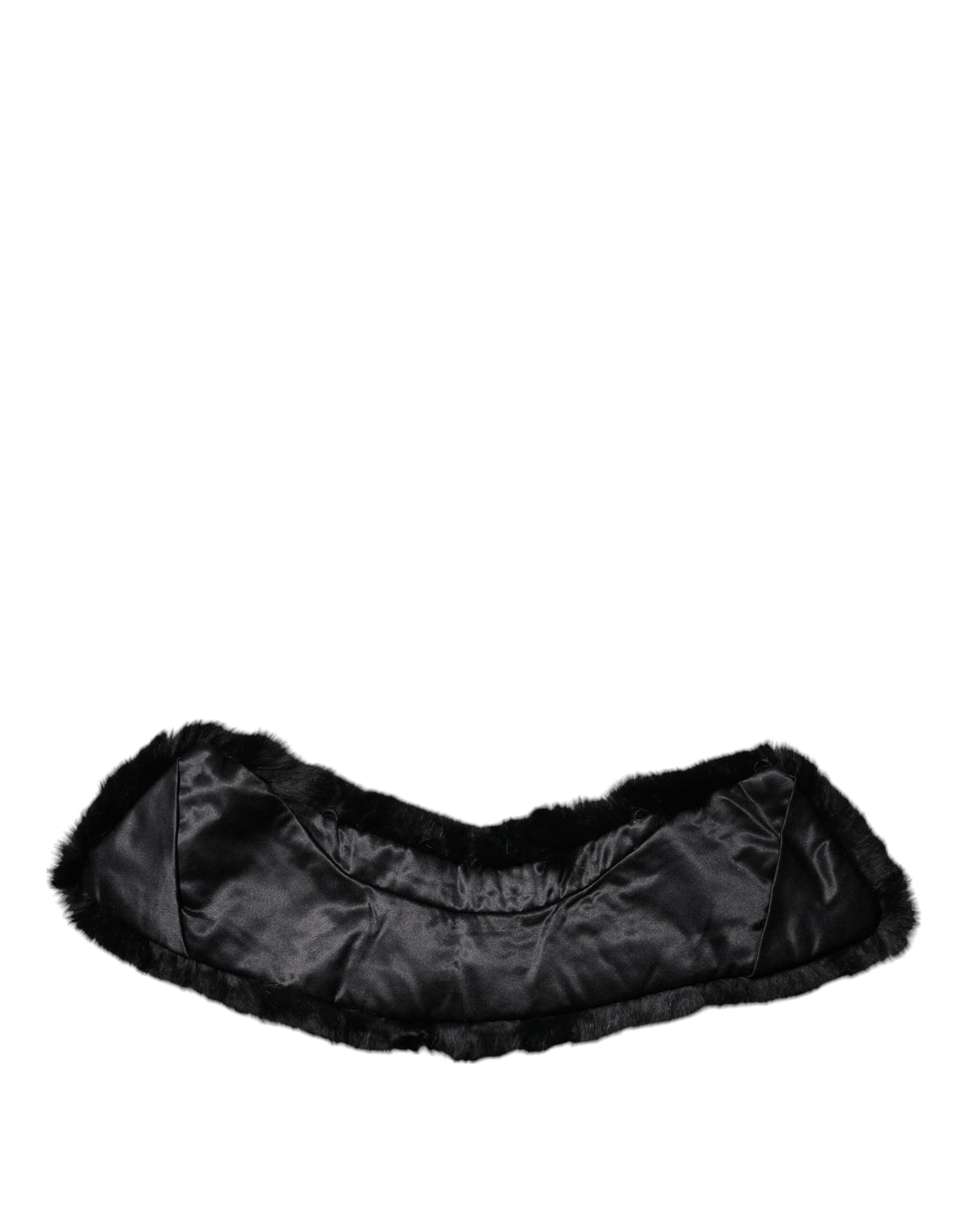 Dolce & Gabbana Black Lamb Fur Collar Women Neck Wrap Scarf - 2