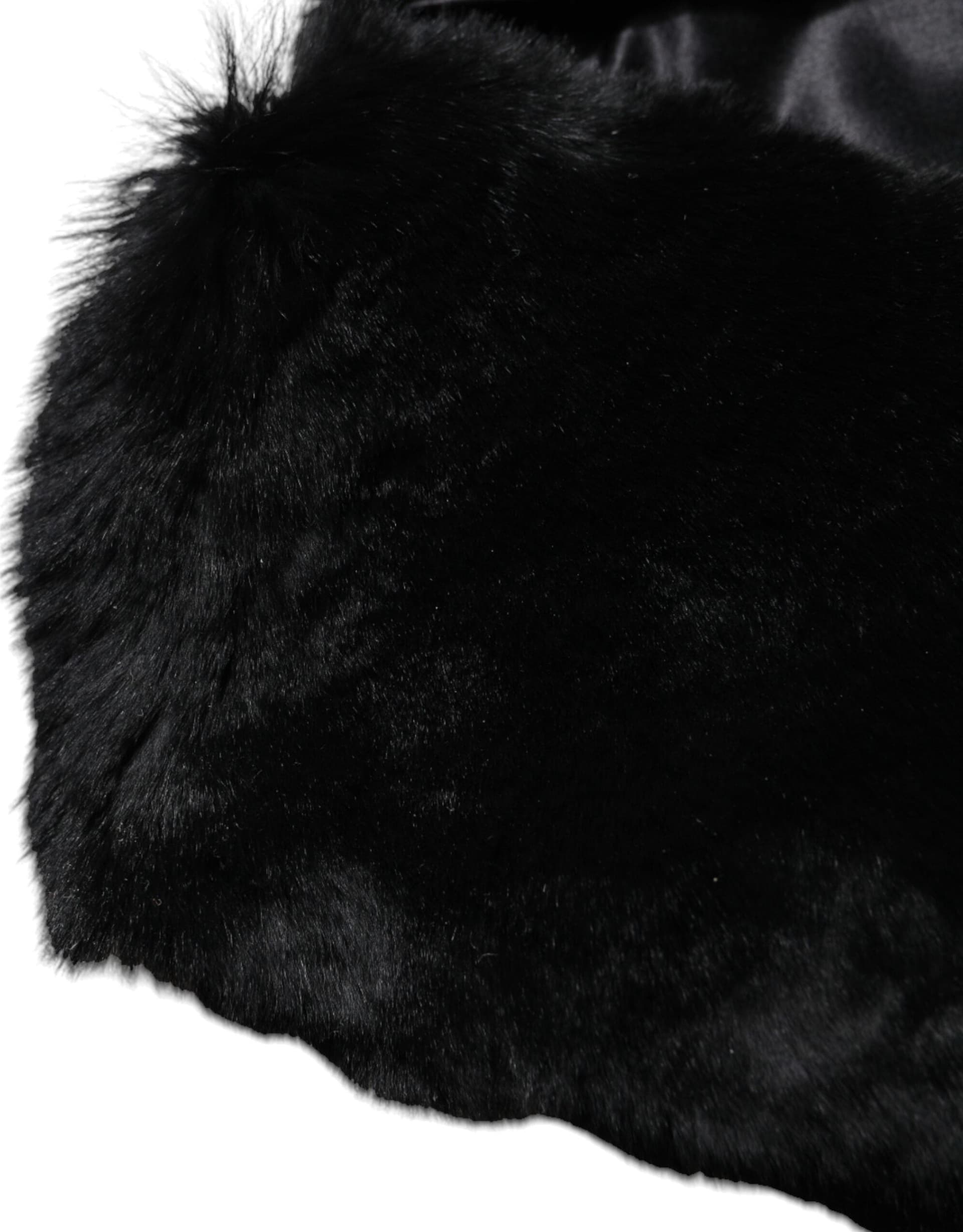 Dolce & Gabbana Black Lamb Fur Collar Women Neck Wrap Scarf - 3