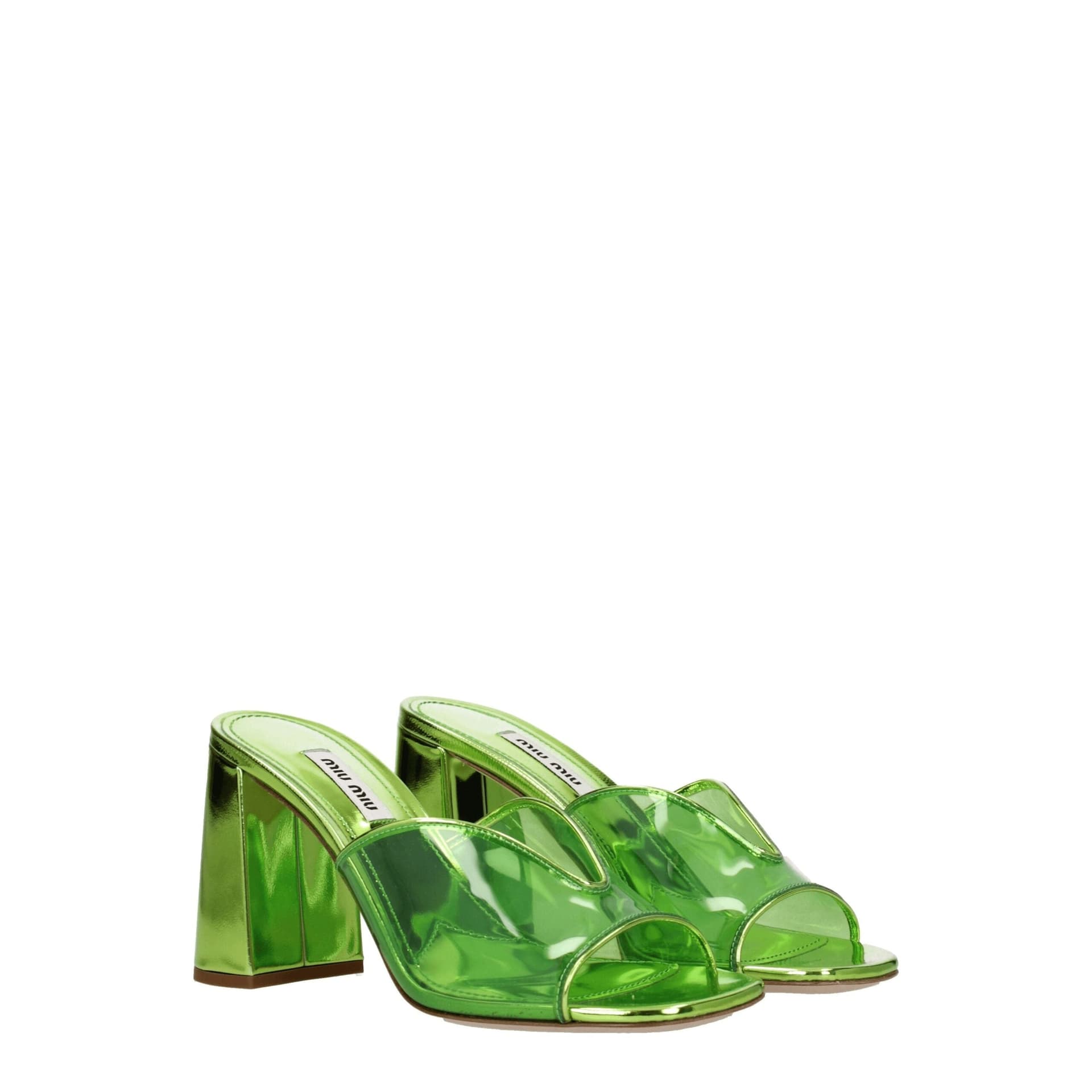 Miu Miu Green Plexiglass Platform Sandals - 2