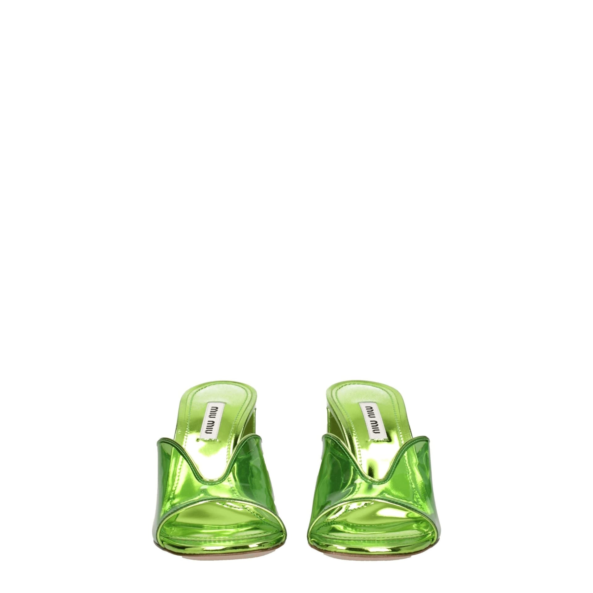 Miu Miu Green Plexiglass Platform Sandals - 3