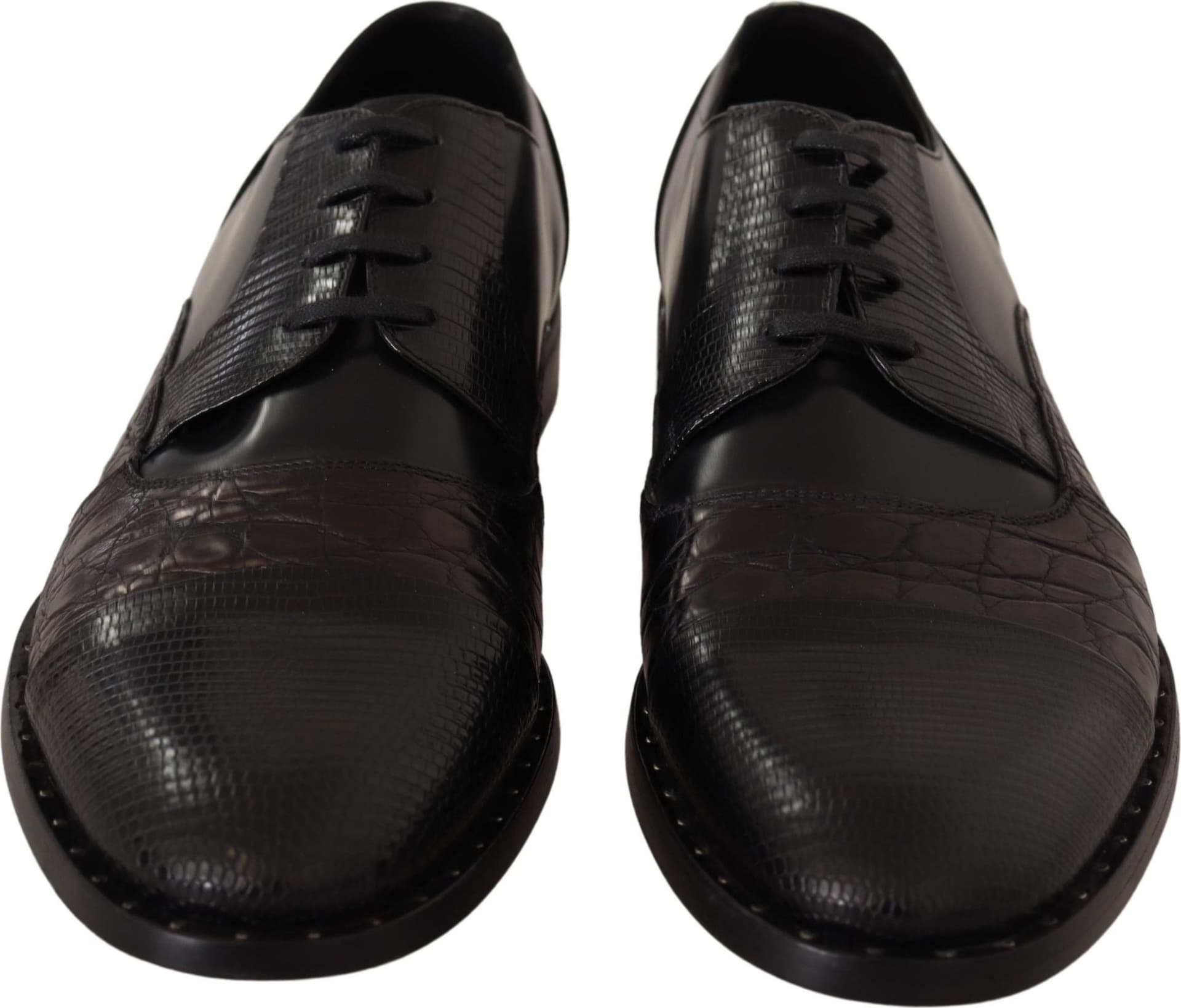 Dolce & Gabbana Black Leather Exotic Skins Formal Shoes - 2