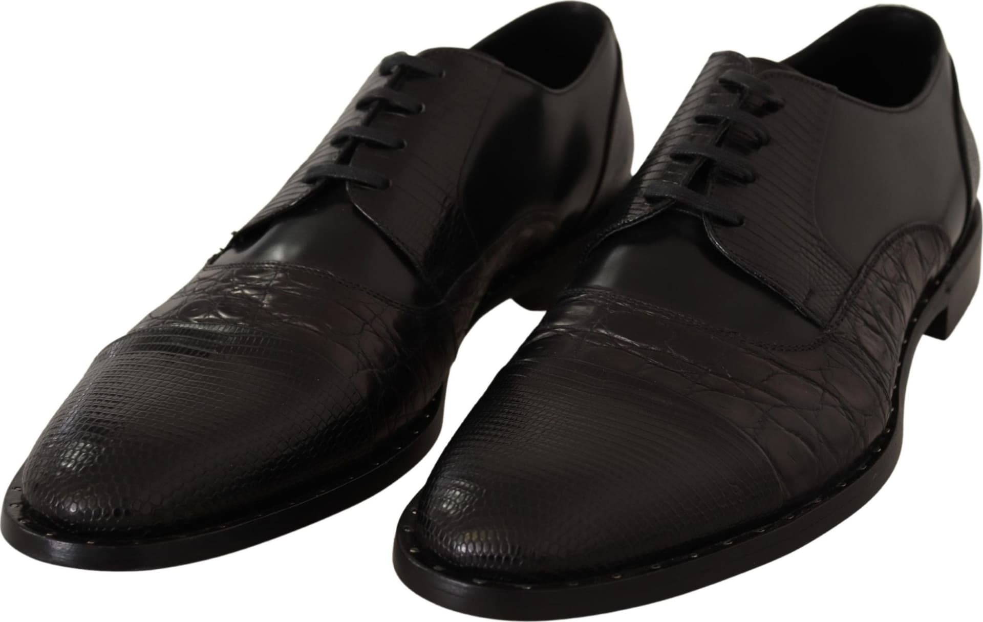 Dolce & Gabbana Black Leather Exotic Skins Formal Shoes - 3