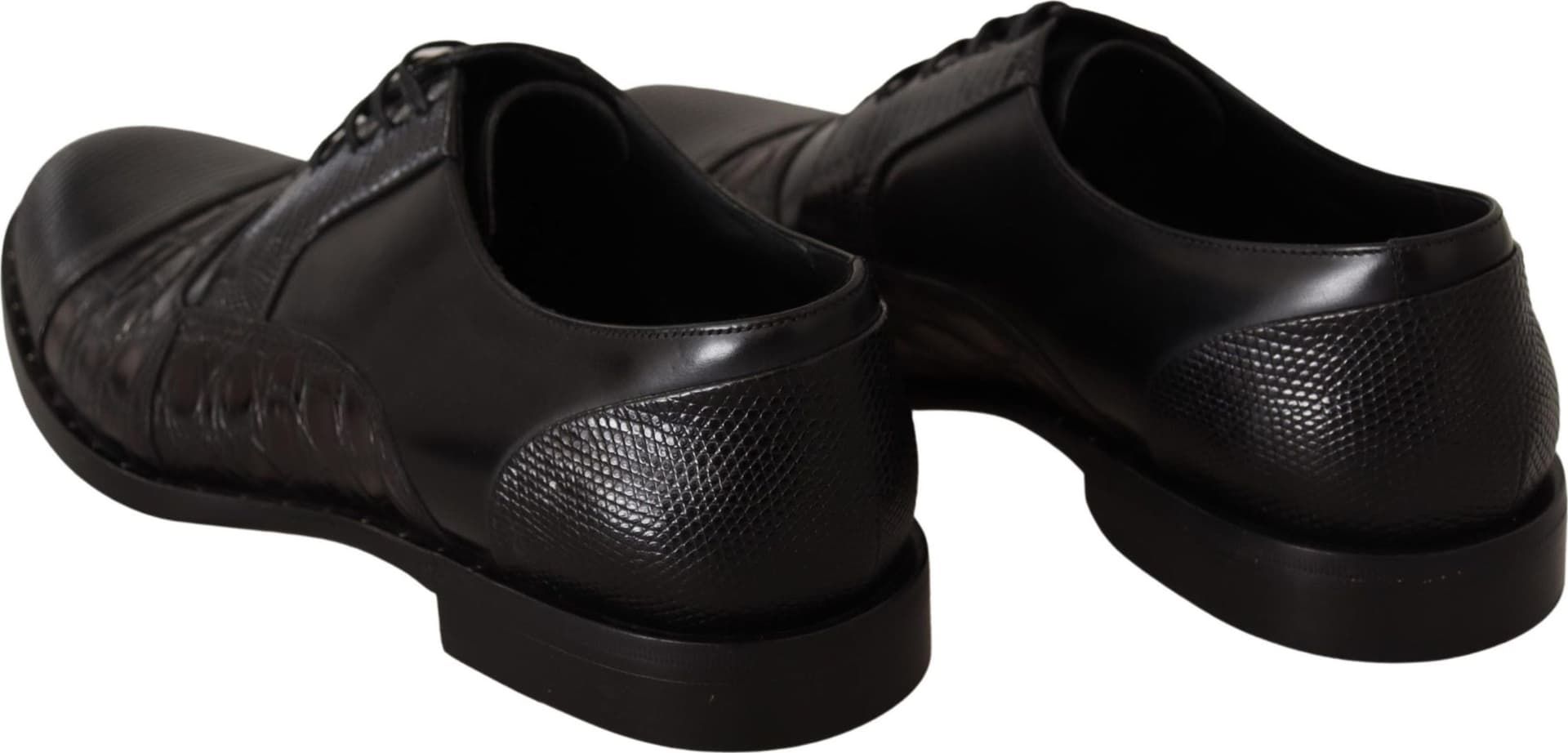 Dolce & Gabbana Black Leather Exotic Skins Formal Shoes - 4
