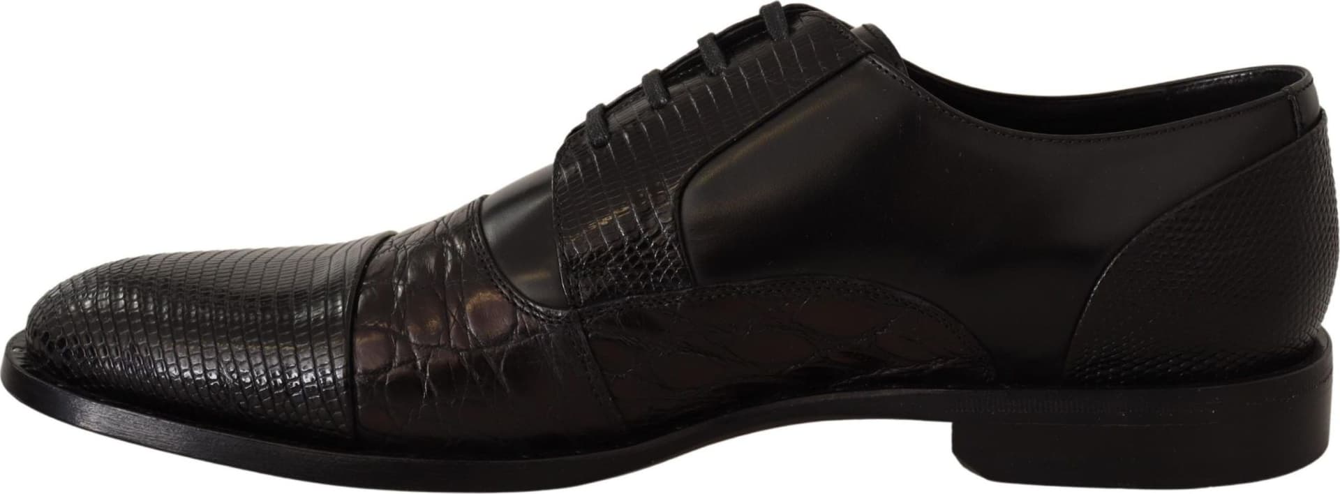 Dolce & Gabbana Black Leather Exotic Skins Formal Shoes - 5