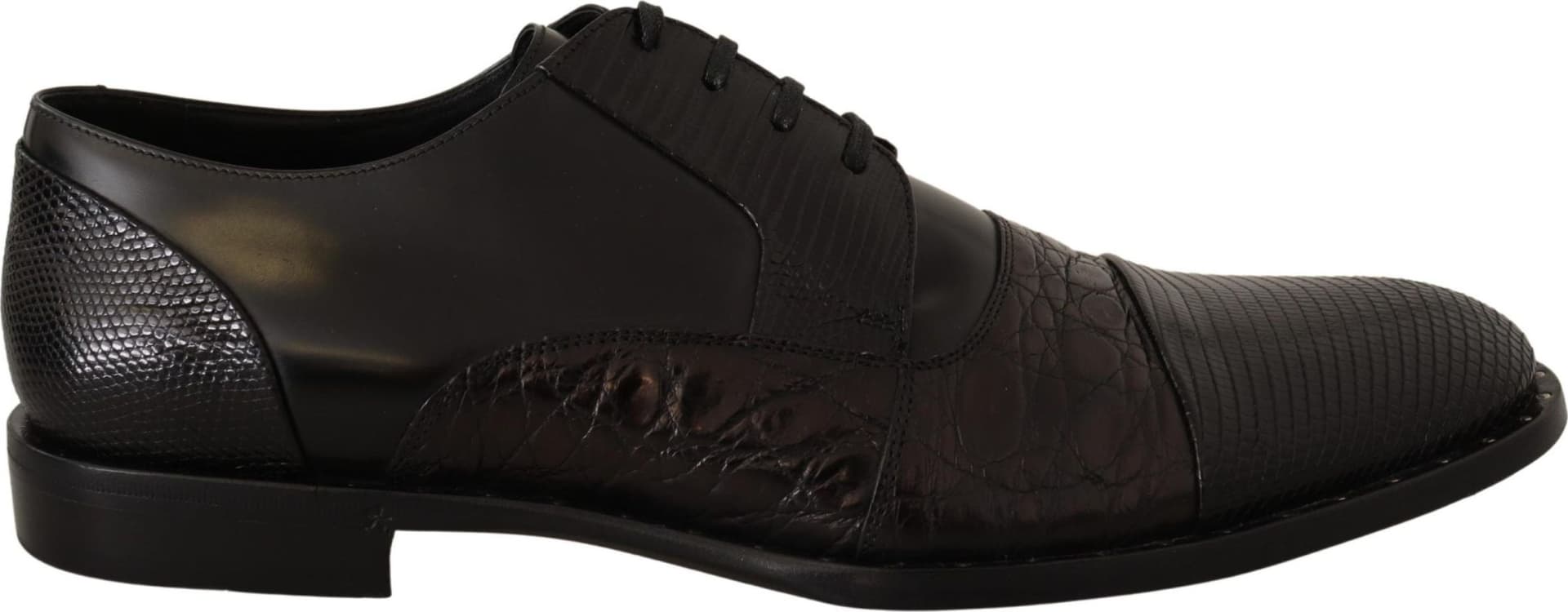 Dolce & Gabbana Black Leather Exotic Skins Formal Shoes - 6