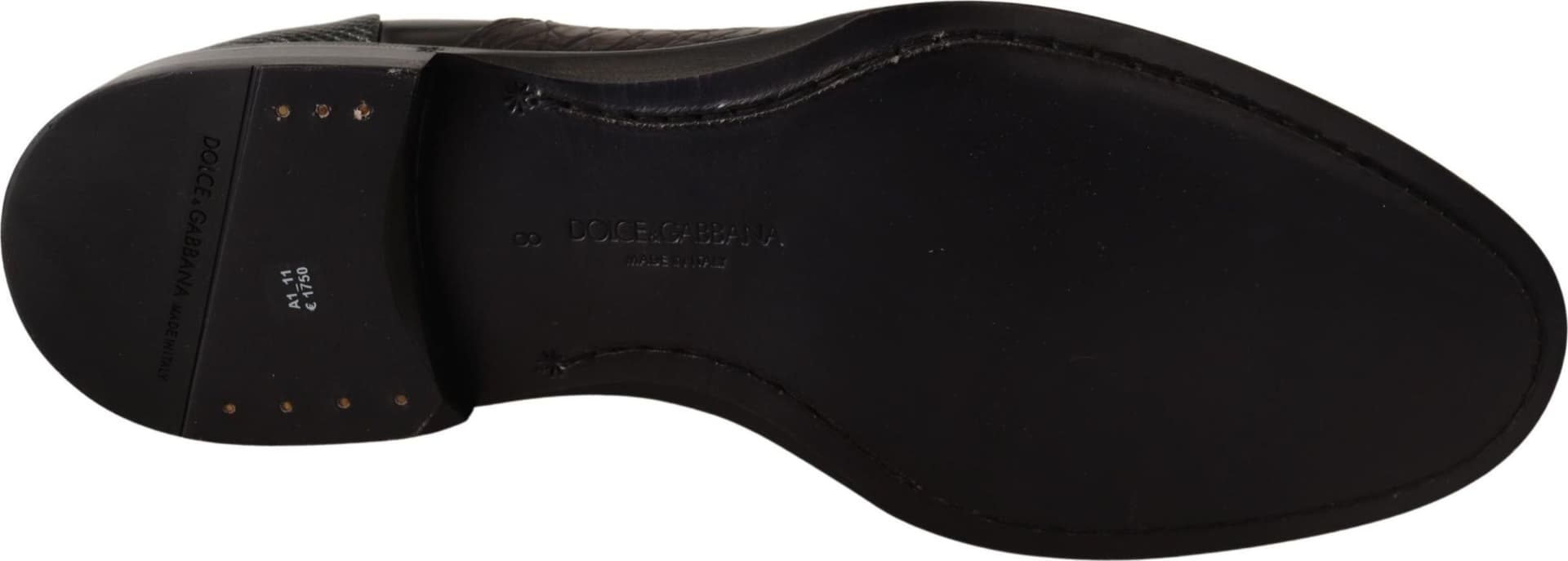 Dolce & Gabbana Black Leather Exotic Skins Formal Shoes - 7
