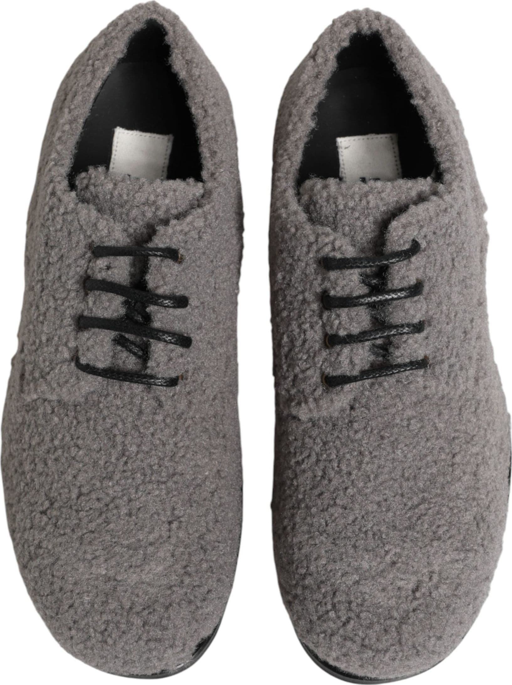 Dolce & Gabbana Gray Fleece Lace Up Men Derby Dress Shoes - 2