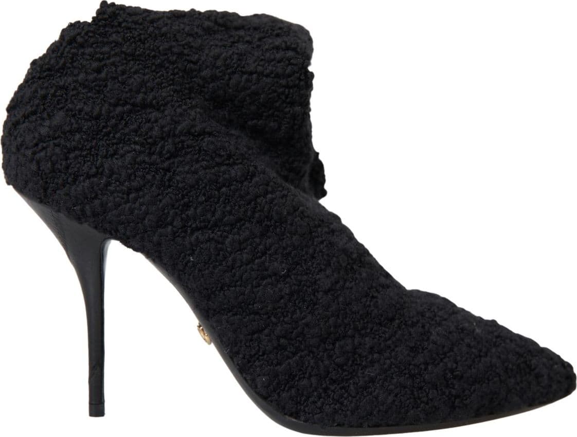 Dolce & Gabbana Black Stiletto Heels Mid Calf Boots - 5
