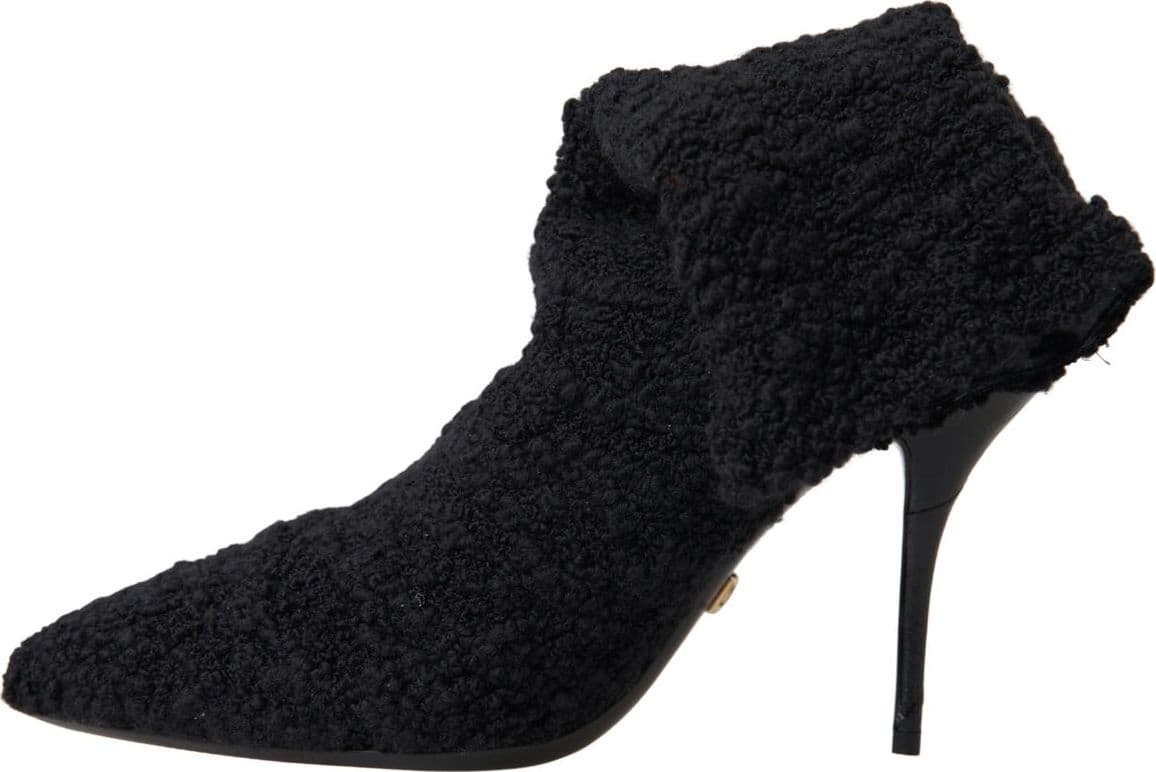 Dolce & Gabbana Black Stiletto Heels Mid Calf Boots - 6