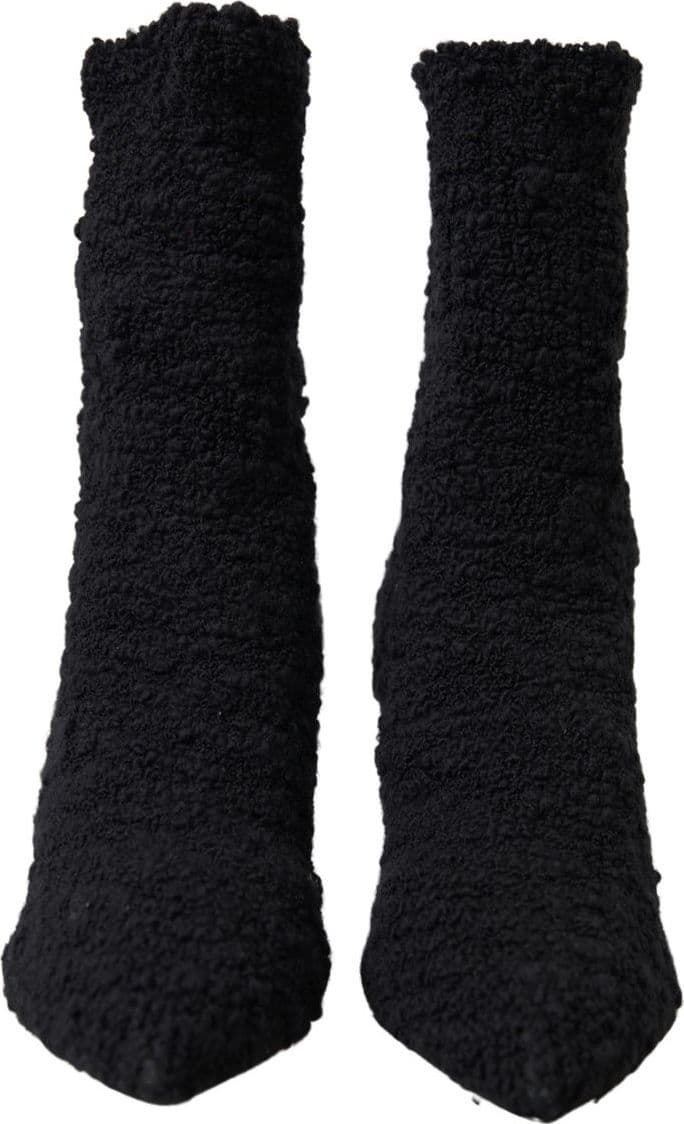 Dolce & Gabbana Black Stiletto Heels Mid Calf Boots - 8