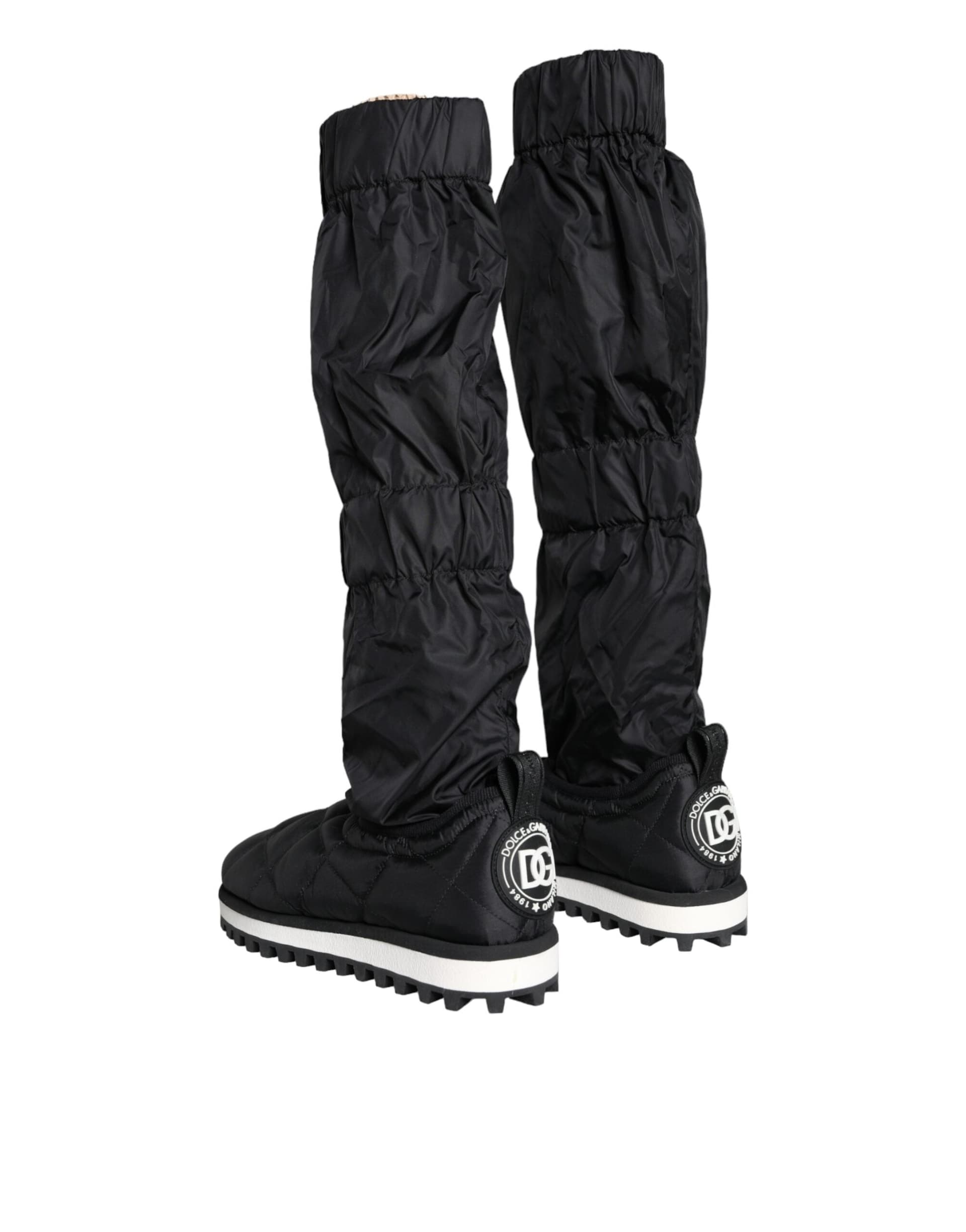 Dolce & Gabbana Black Quilted High Top Boots Sneakers Shoes - 3