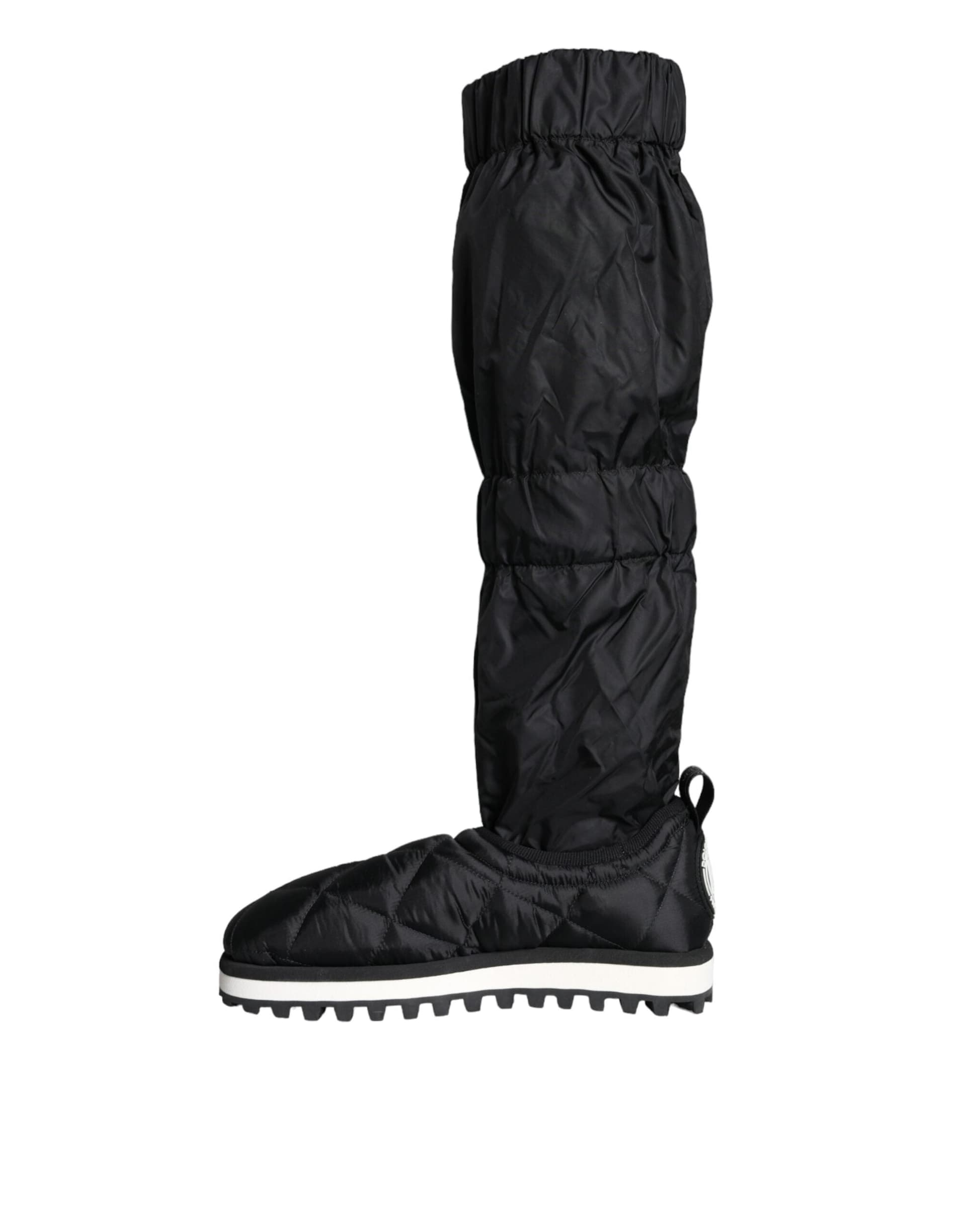 Dolce & Gabbana Black Quilted High Top Boots Sneakers Shoes - 6