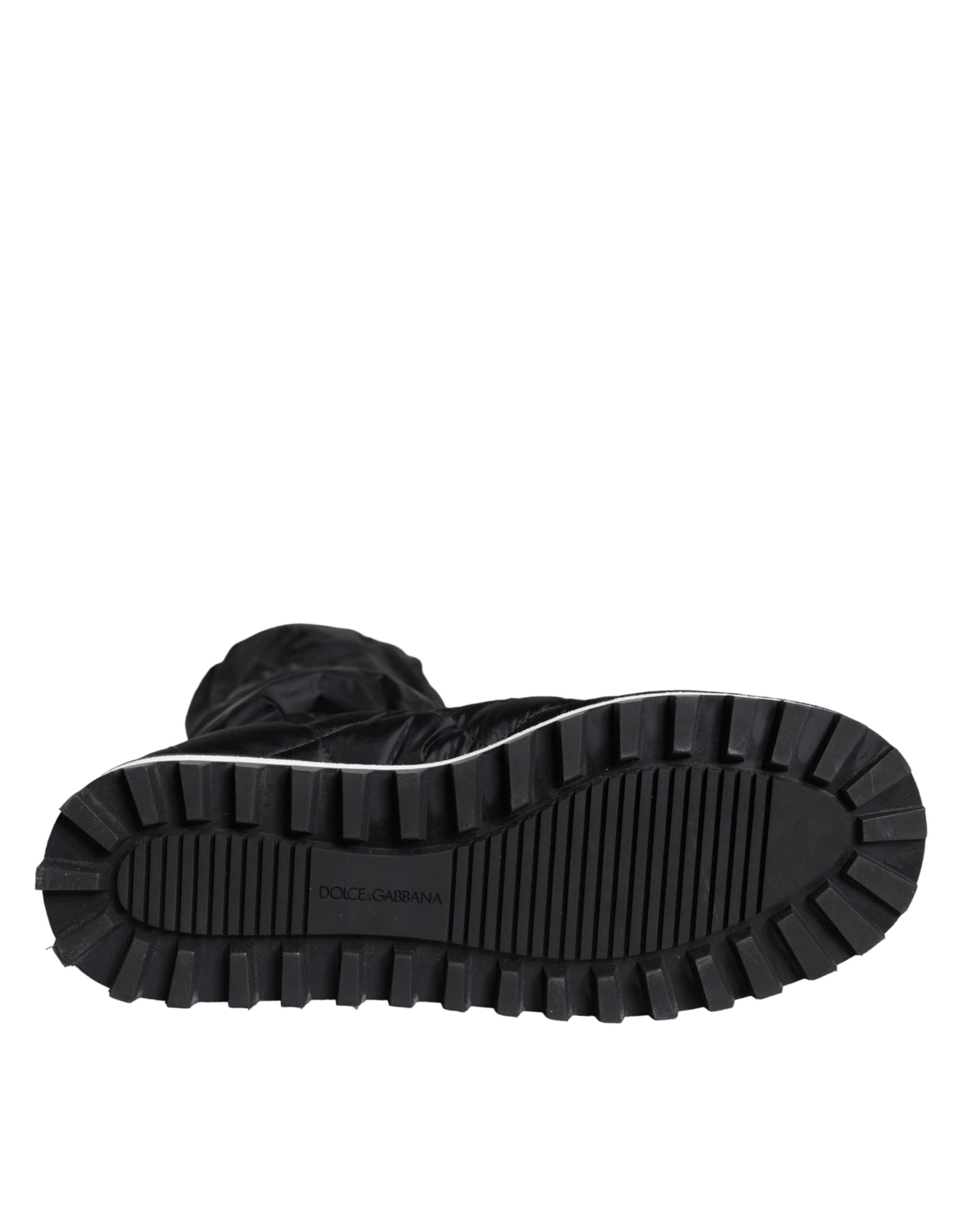 Dolce & Gabbana Black Quilted High Top Boots Sneakers Shoes - 8