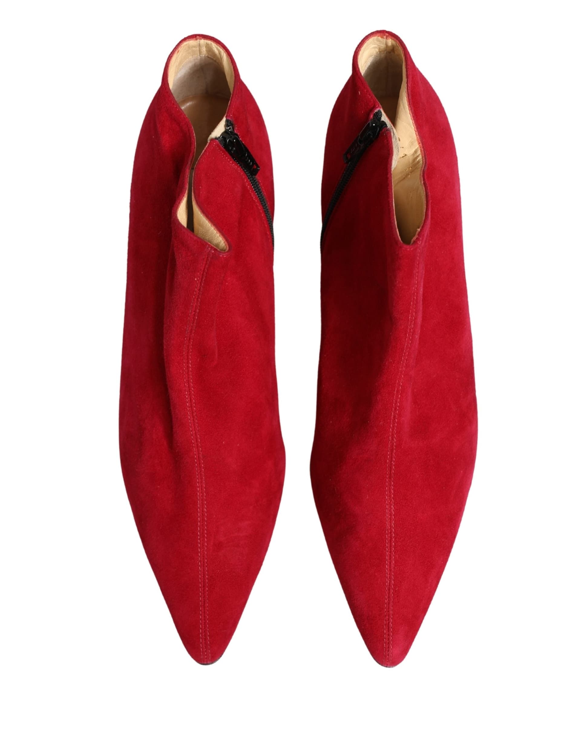 Dolce & Gabbana Red Suede Ankle Boots Shoes - 2