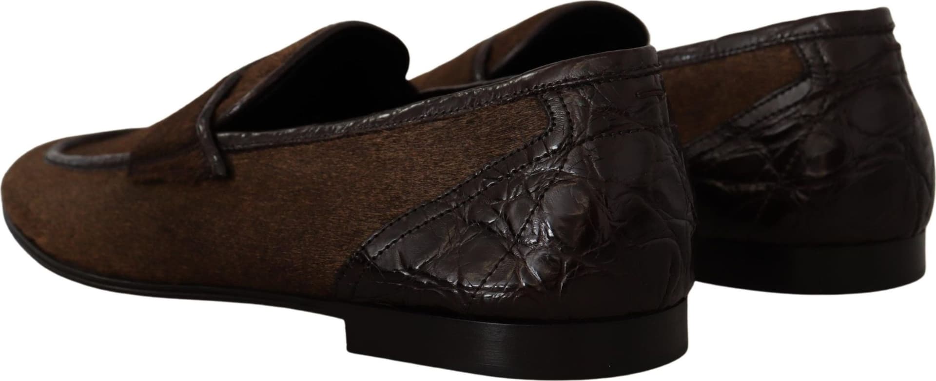 Dolce & Gabbana Shoes Dress Loafers Brown Leather Slip Shoes - 2