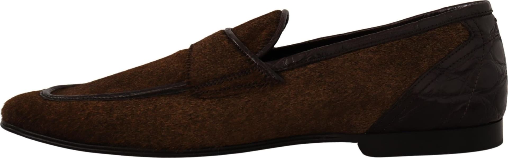 Dolce & Gabbana Shoes Dress Loafers Brown Leather Slip Shoes - 3