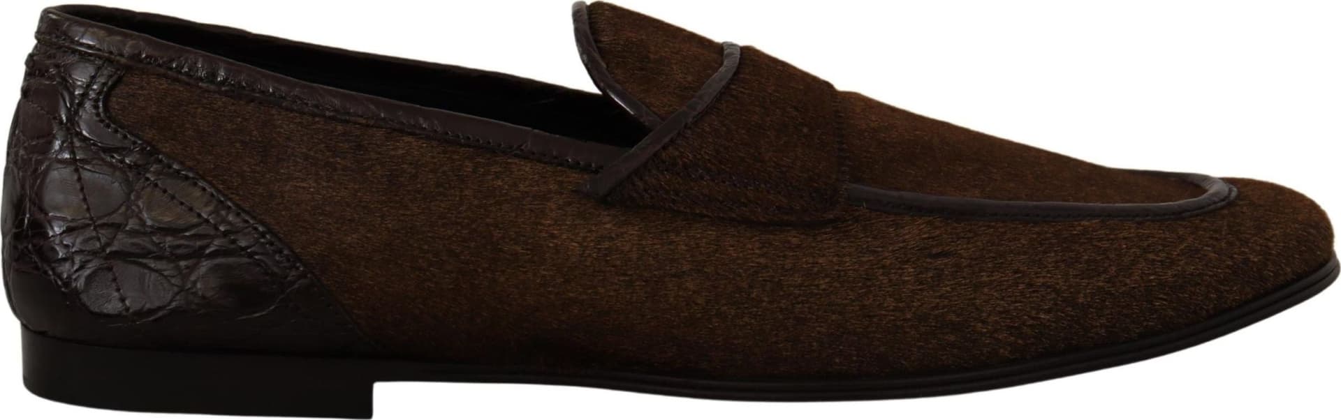 Dolce & Gabbana Shoes Dress Loafers Brown Leather Slip Shoes - 4