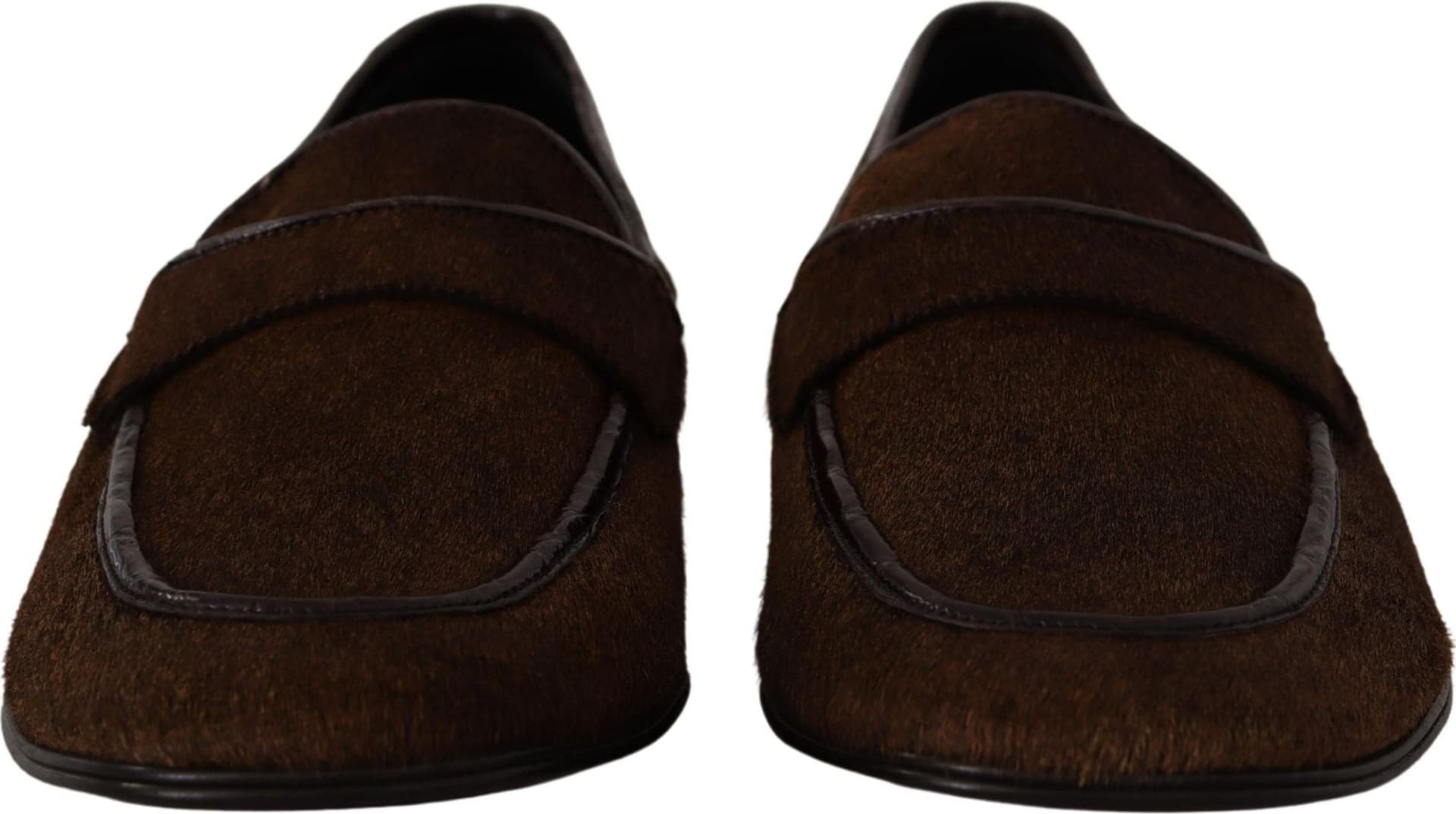 Dolce & Gabbana Shoes Dress Loafers Brown Leather Slip Shoes - 7