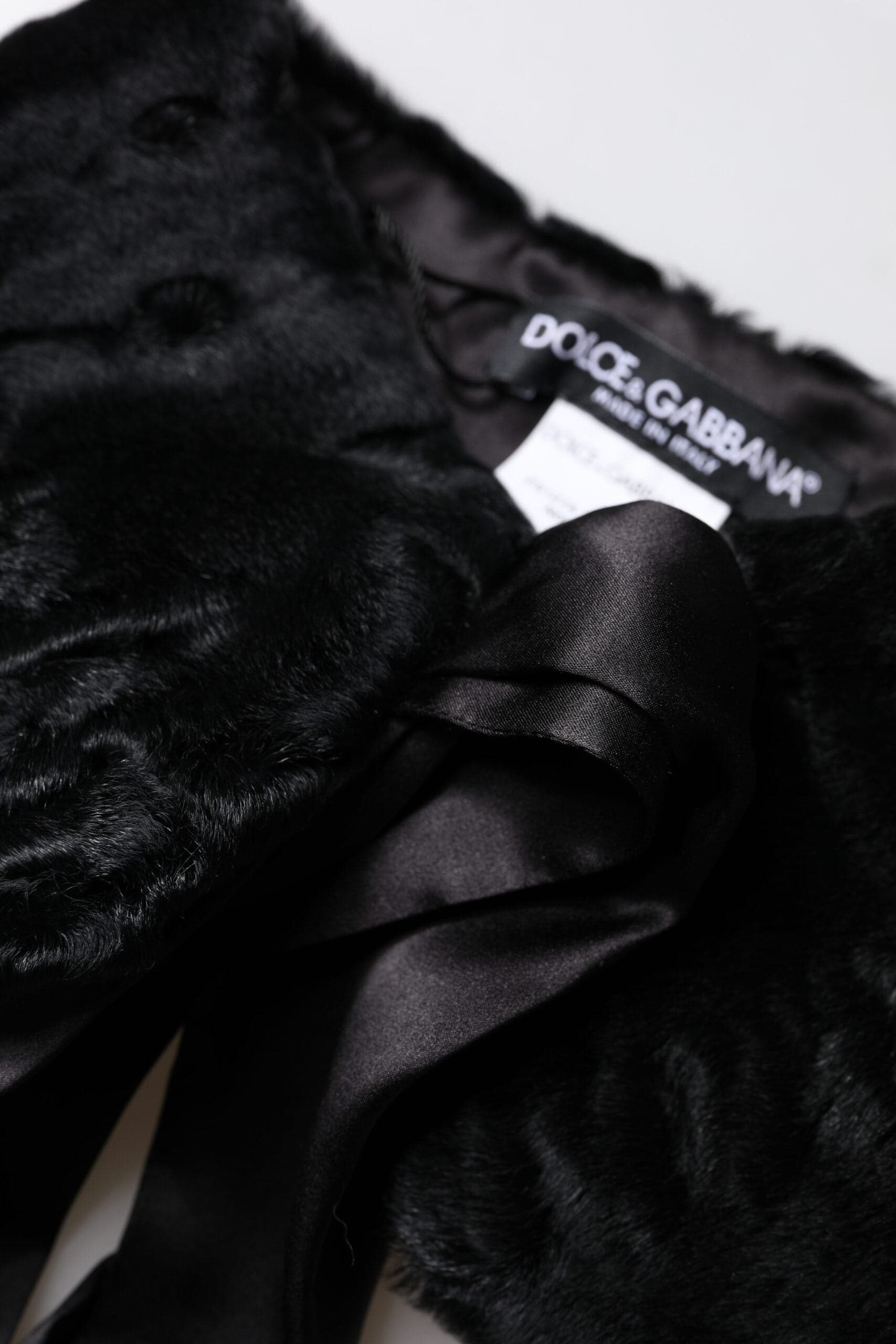 Dolce & Gabbana Black Lamb Fur Women Neck Warmer Winter Scarf - 4