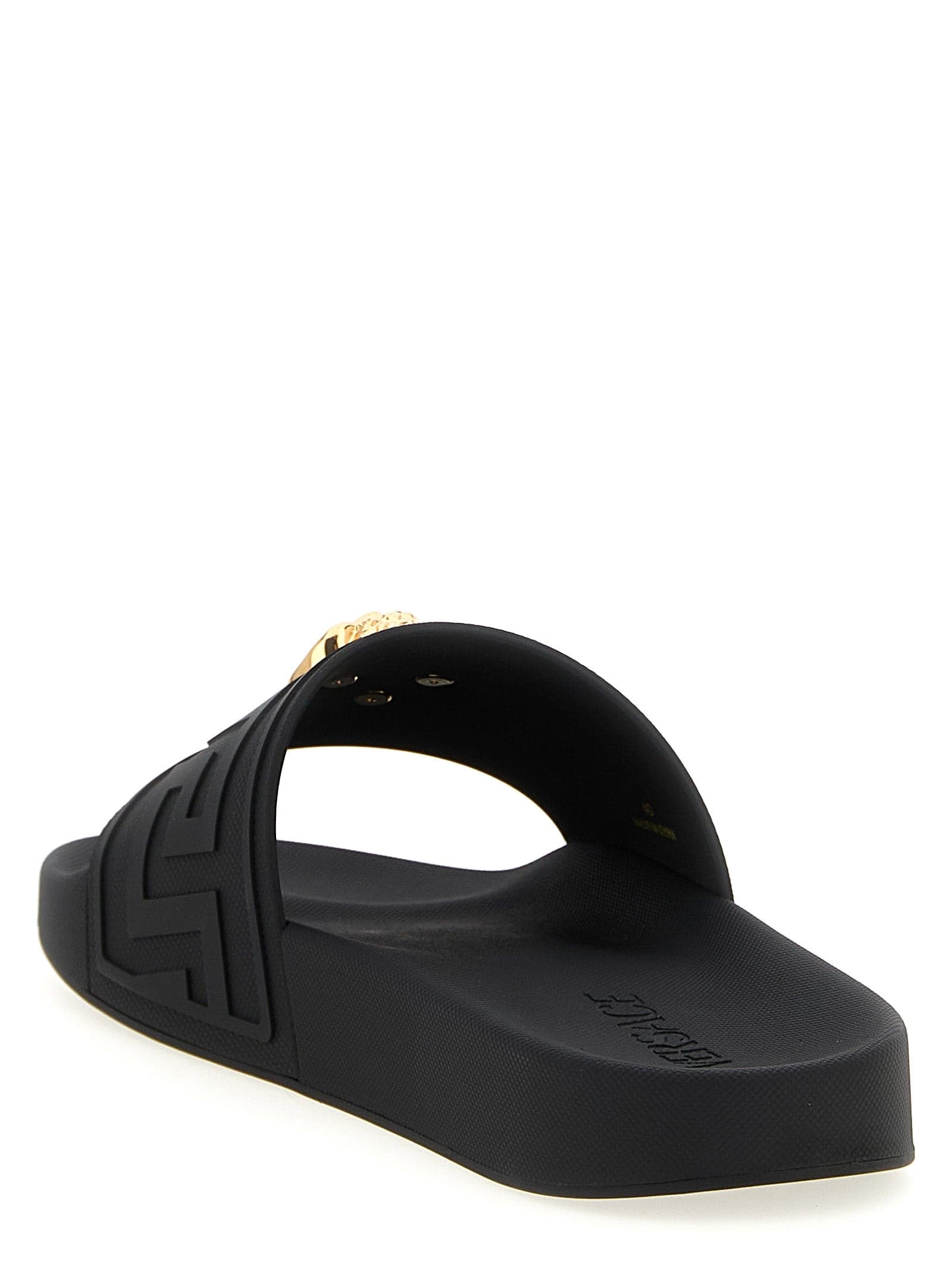Versace Black Glass Slides - 3