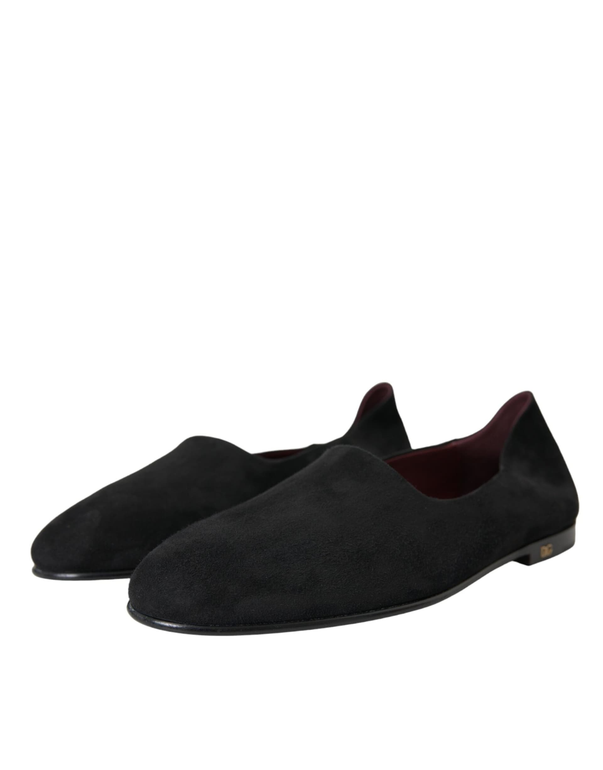 Dolce & Gabbana Black Suede Loafers Formal Dress Slip On Shoes - 2