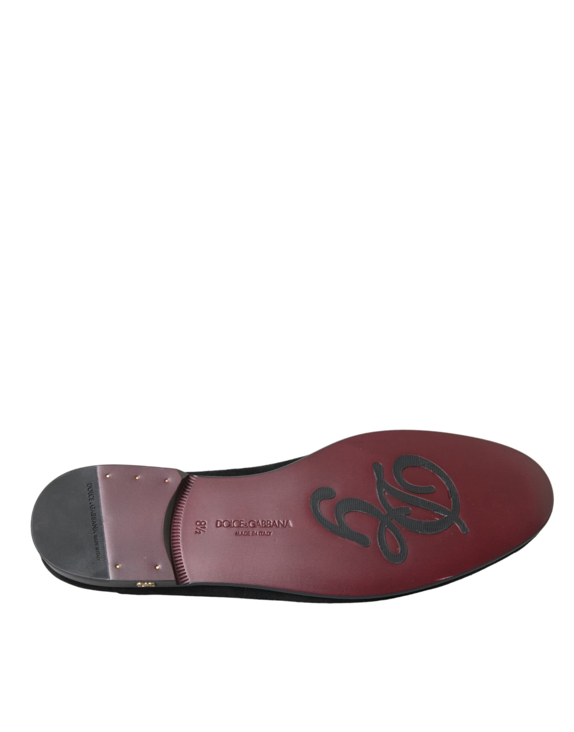 Dolce & Gabbana Black Suede Loafers Formal Dress Slip On Shoes - 6