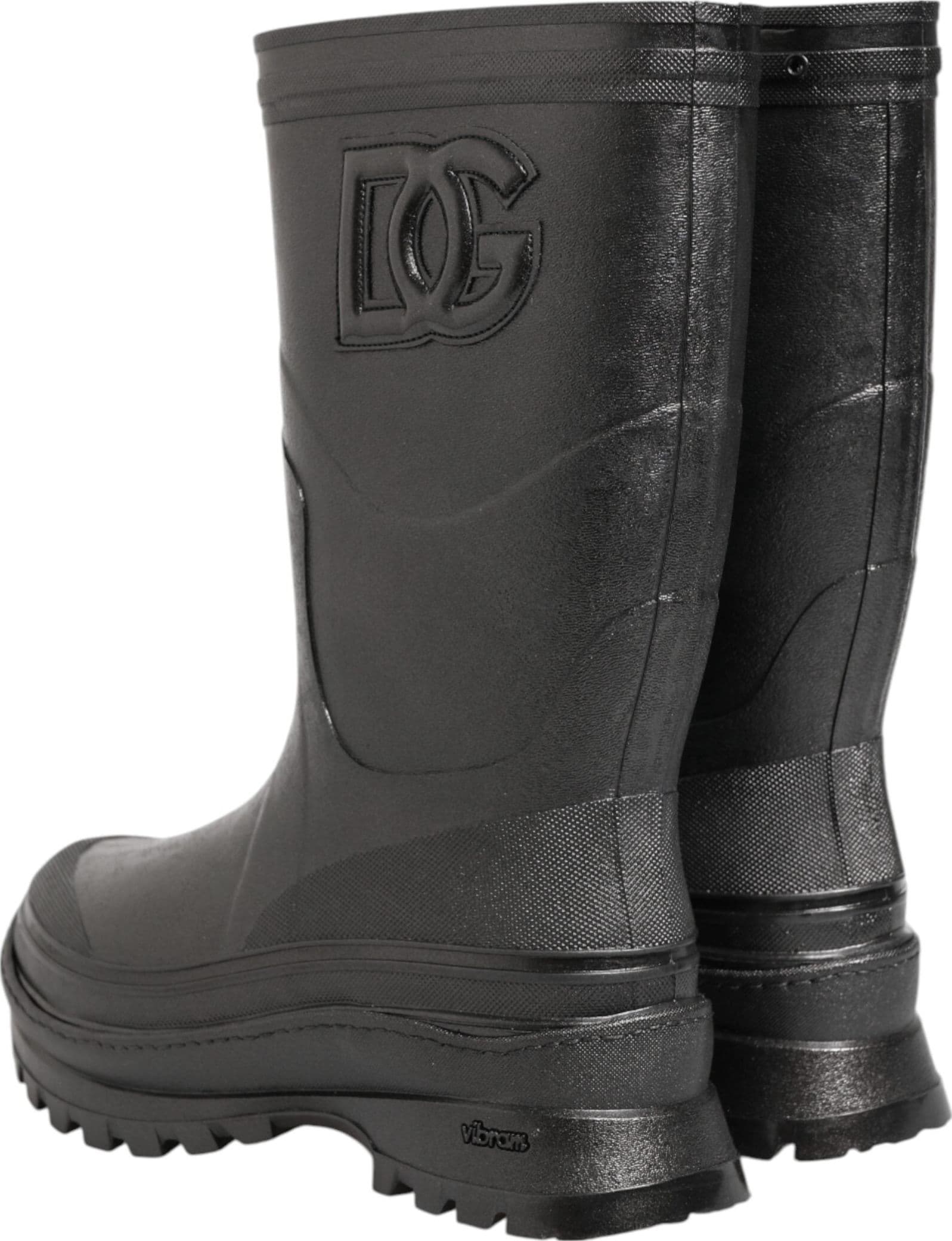 Dolce & Gabbana Metallic Black Pull On Rain Boots Men Shoes - 4