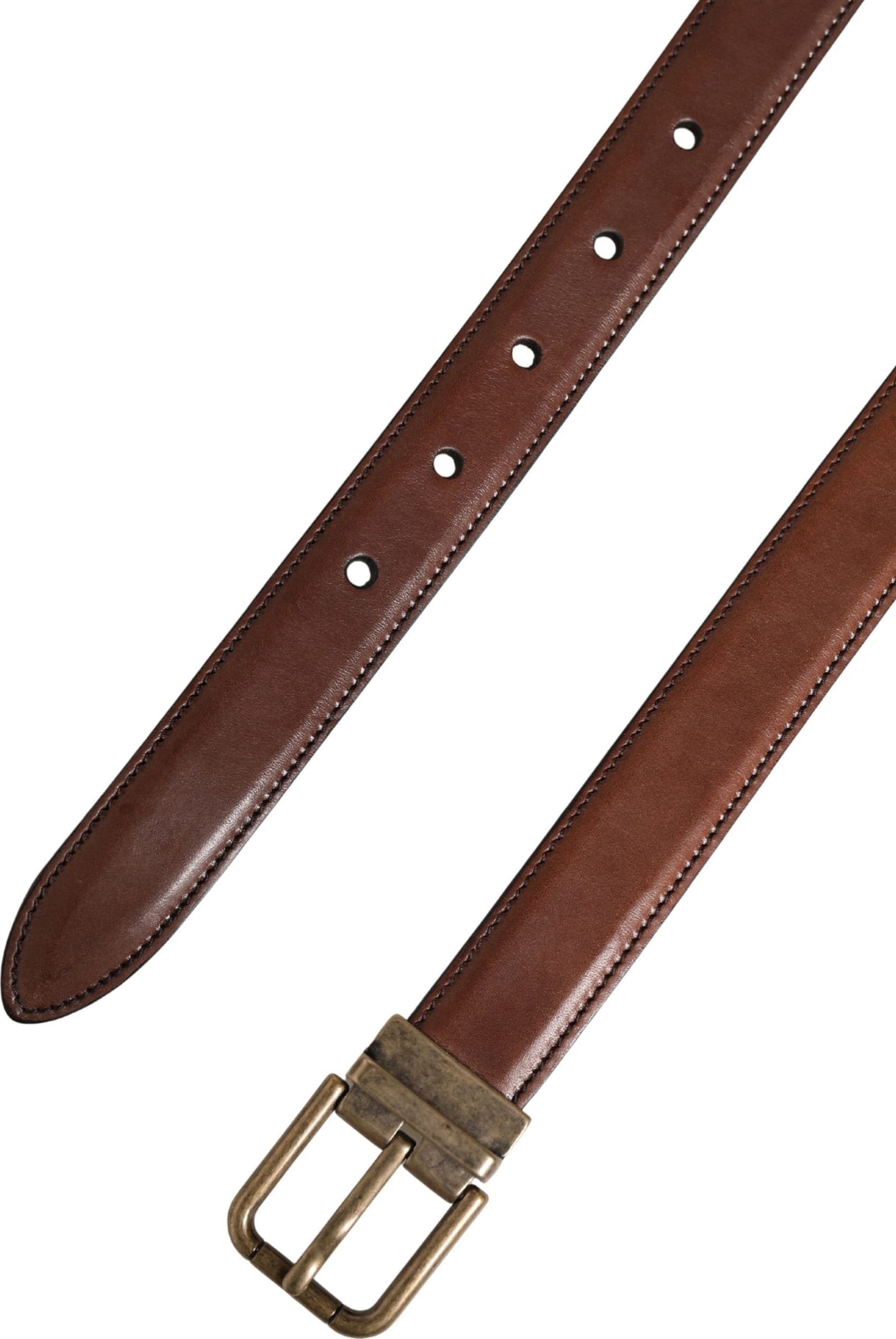 Dolce & Gabbana Men Brown Classic Leather Metal Buckle Belt - 4