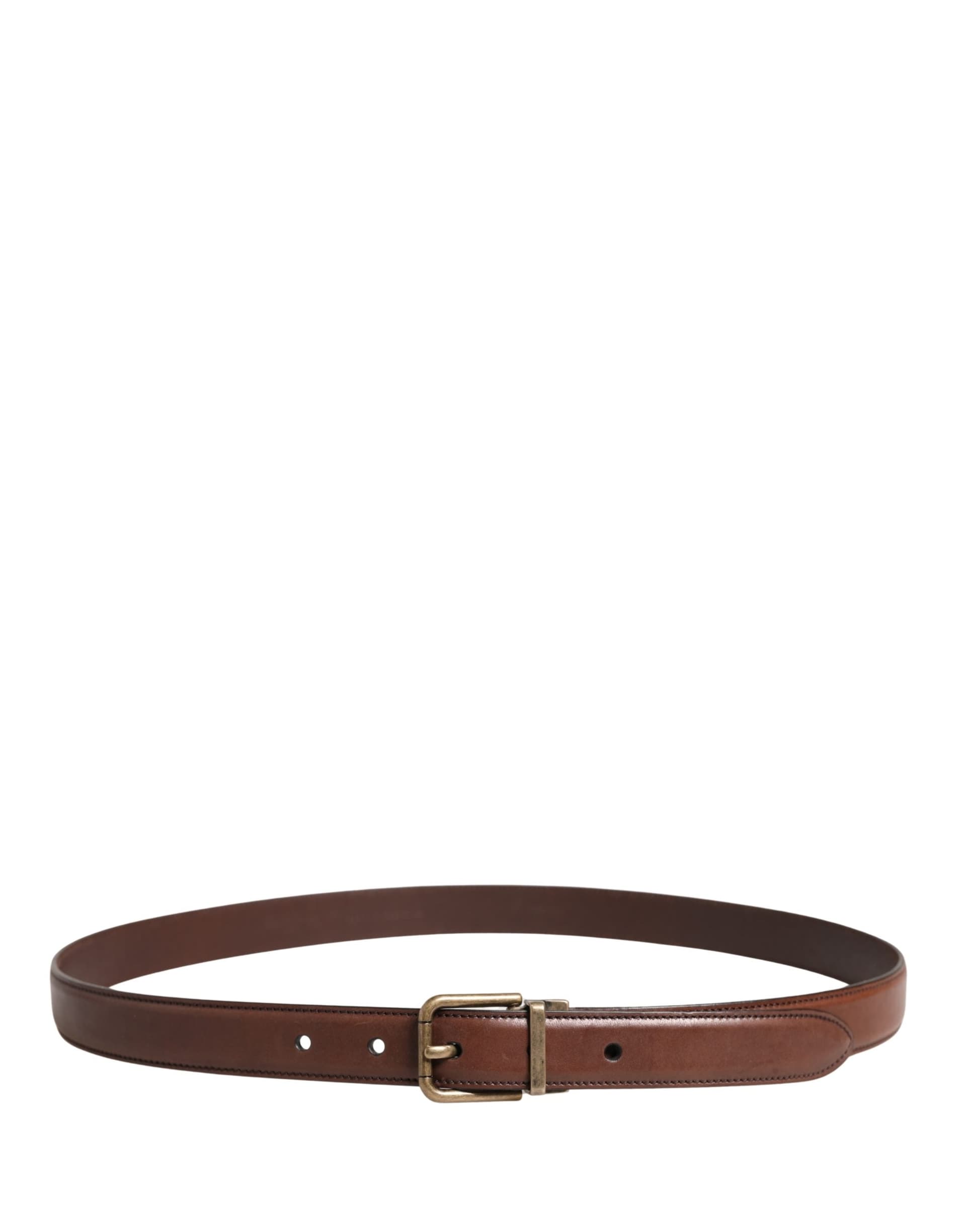 Dolce & Gabbana Men Brown Classic Leather Metal Buckle Belt - 5
