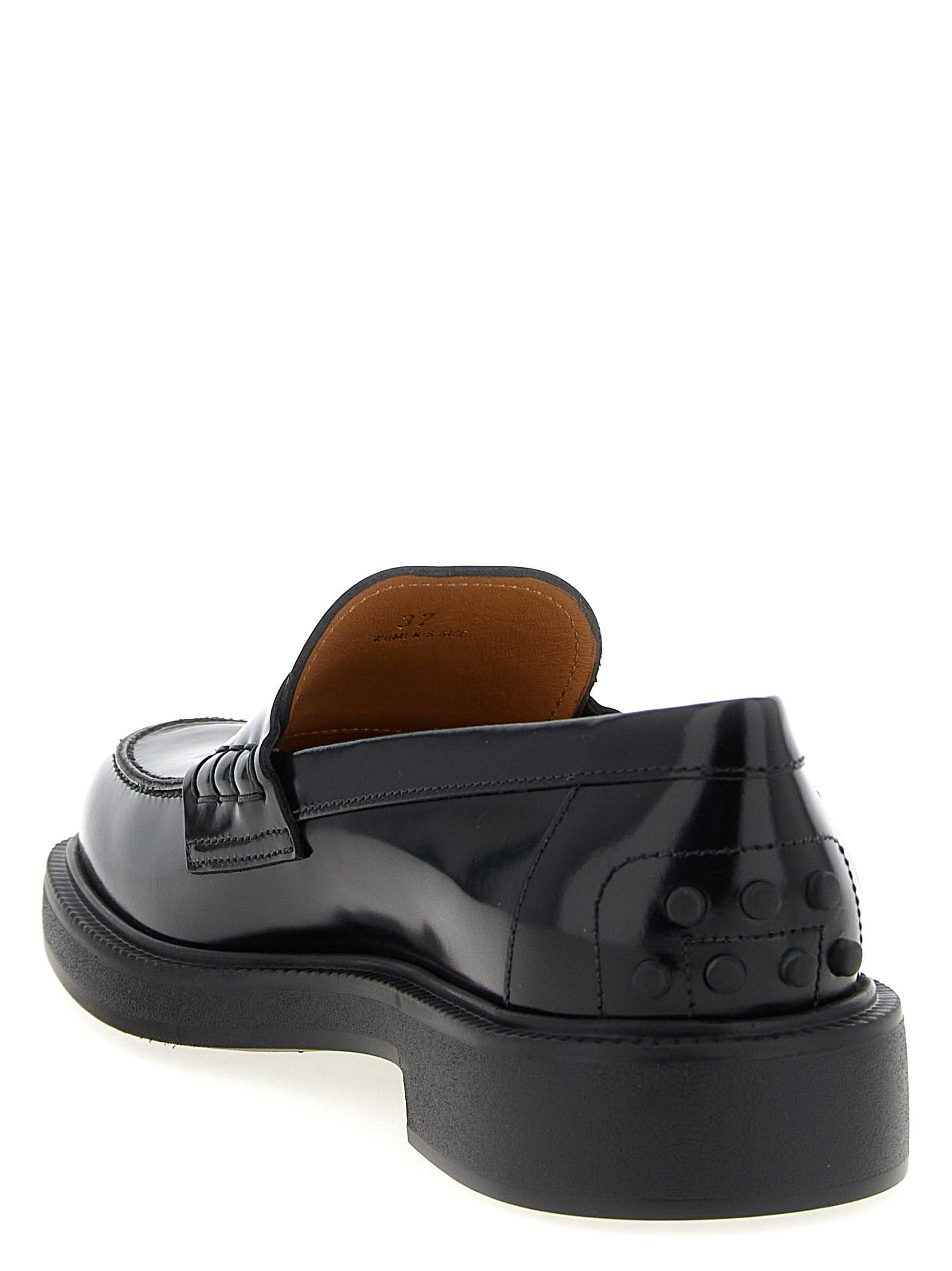 Tod's Black Calfskin Slip-On Loafers - 3