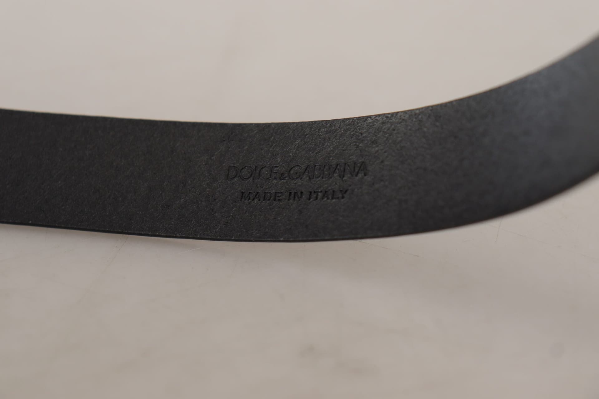 Dolce & Gabbana Black Calf Leather Classic Logo Metal Buckle Belt - 4
