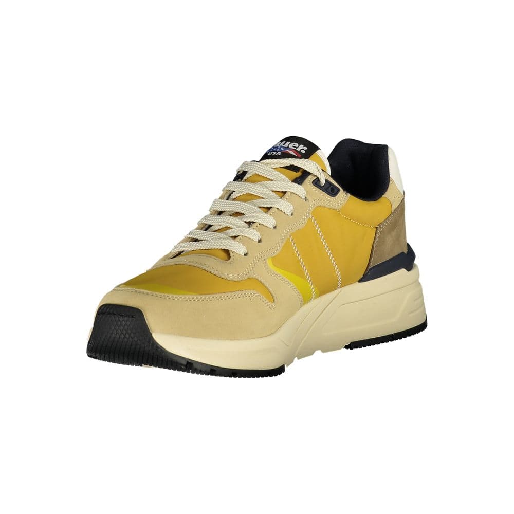 Blauer Beige Polyester Sneaker - 3