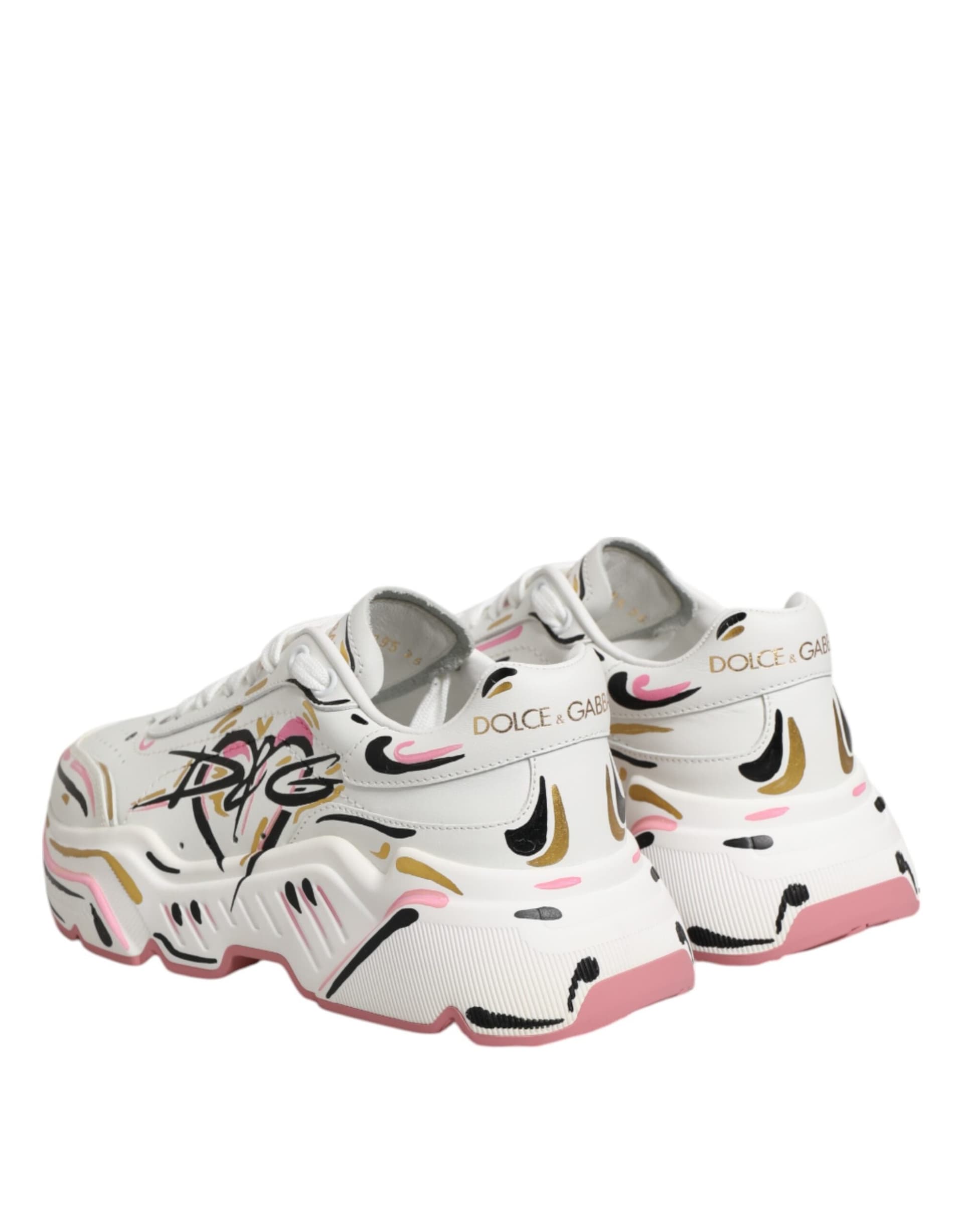 Dolce & Gabbana Multicolor Hand Painted DAYMASTER Sneaker Shoes - 4