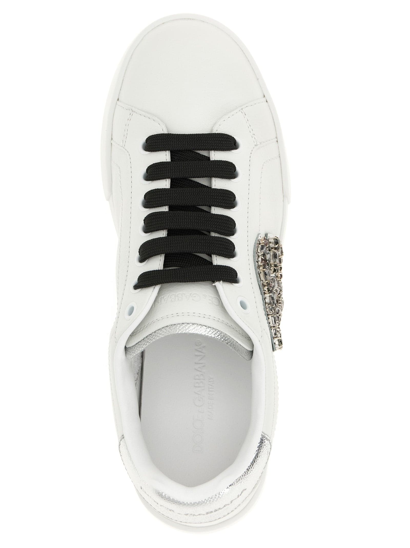 Dolce & Gabbana Silver Calfskin Low Top Sneakers - 4