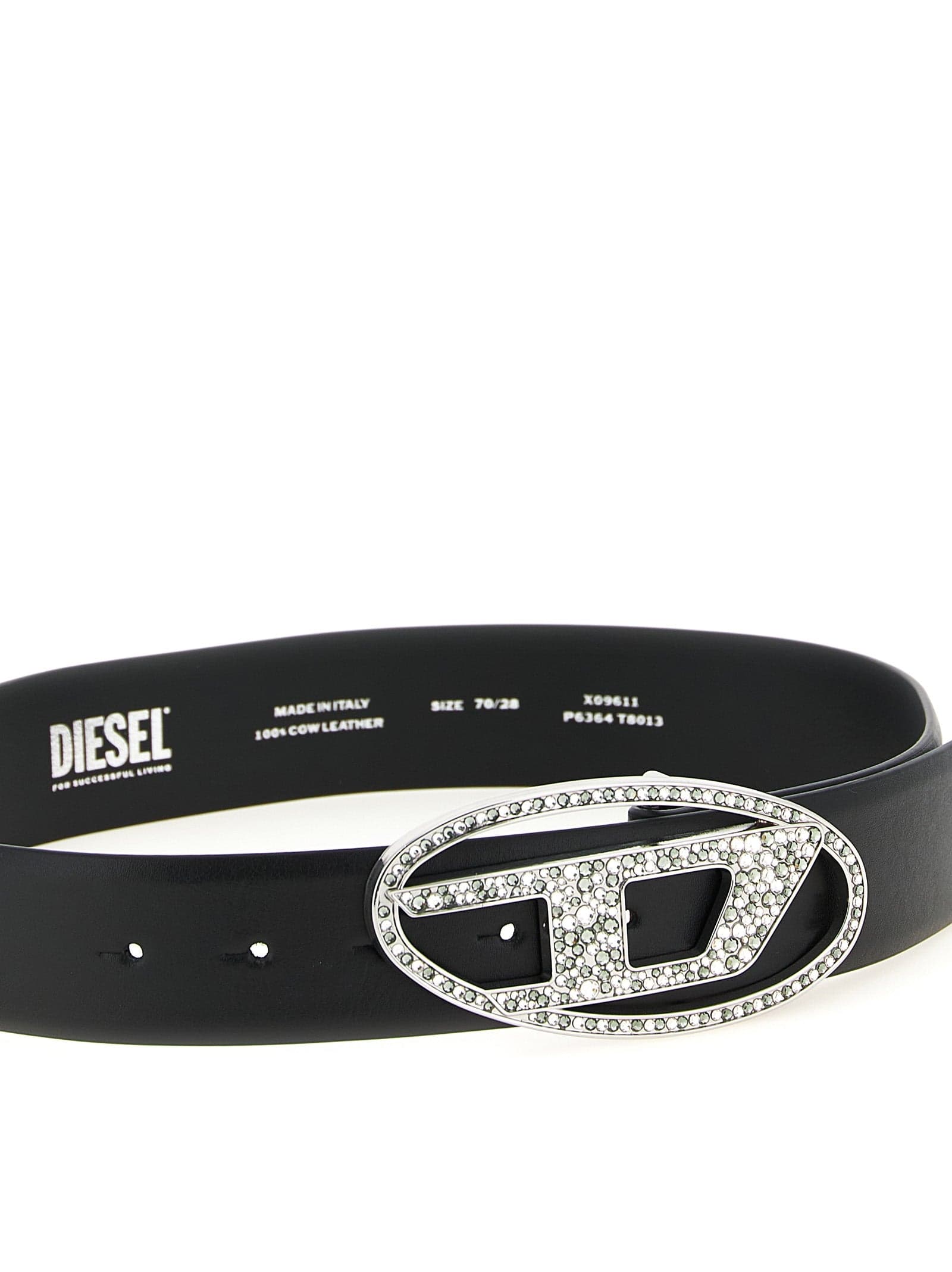 Diesel Black Leather Regular Belt - 2
