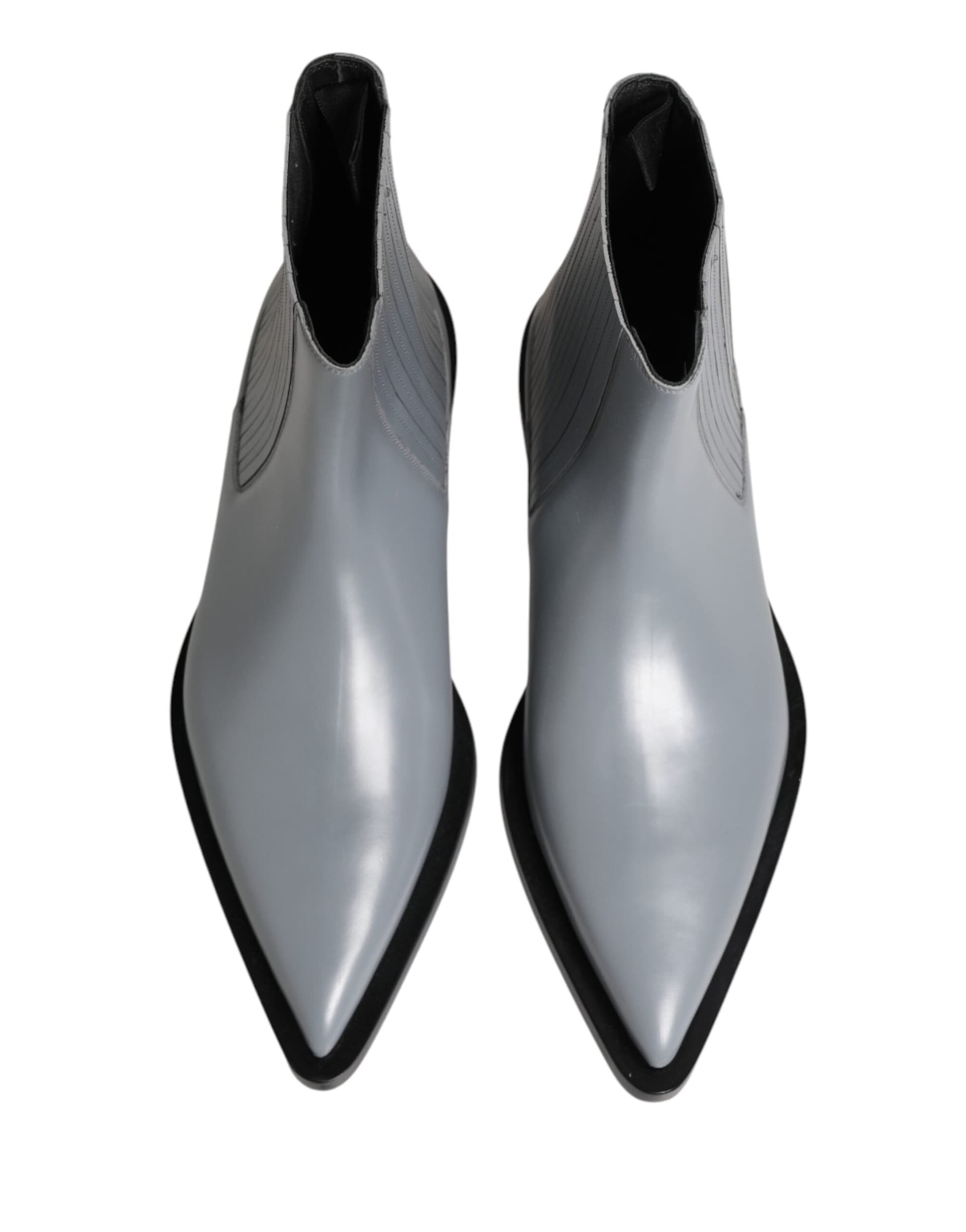 Dolce & Gabbana Light Gray Chelsea Short Ankle Boots Shoes - 2