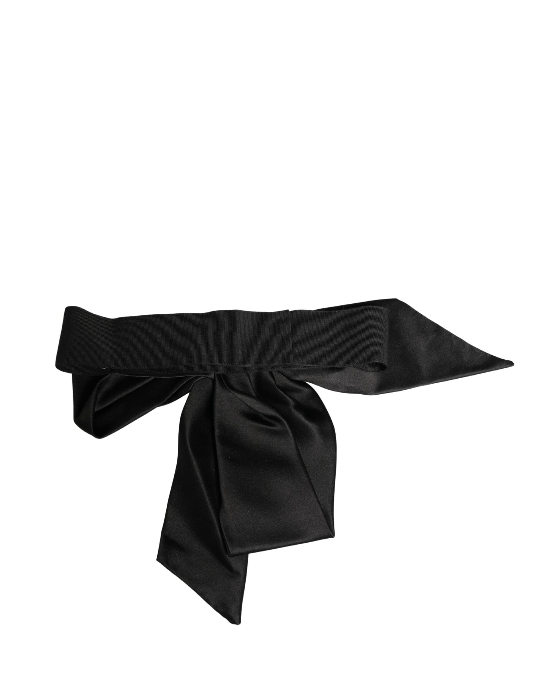 Dolce & Gabbana Black Silk Satin Sash Wide Waist Women Belt - 2