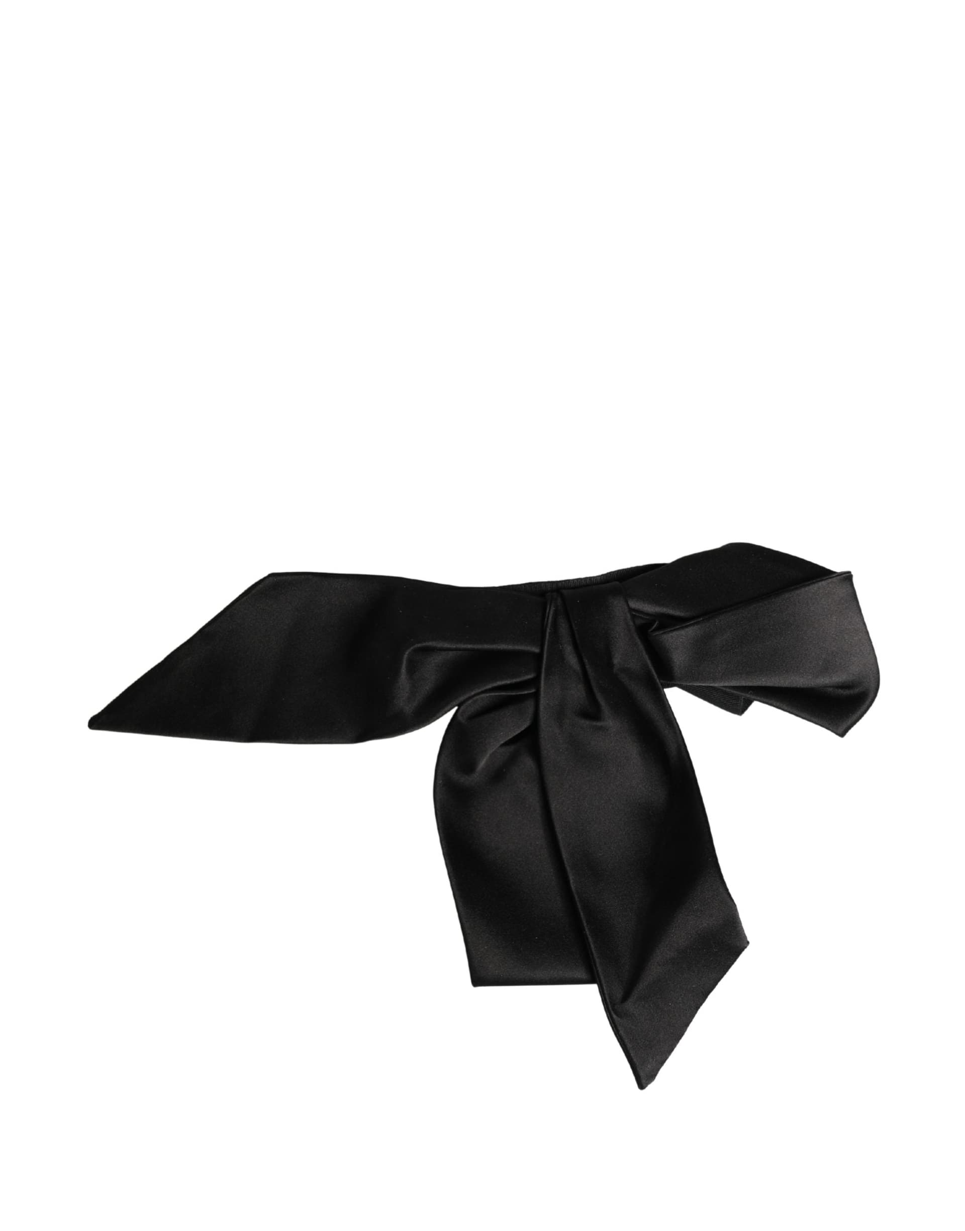 Dolce & Gabbana Black Silk Satin Sash Wide Waist Women Belt - 4