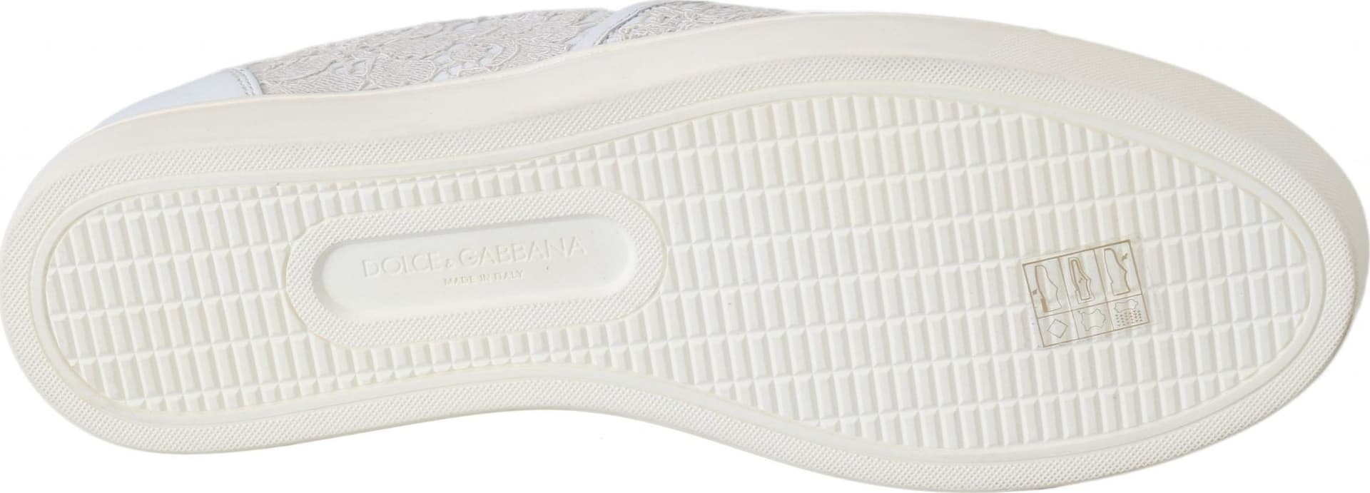 Dolce & Gabbana White Leather Lace Slip On Loafers Shoes - 3