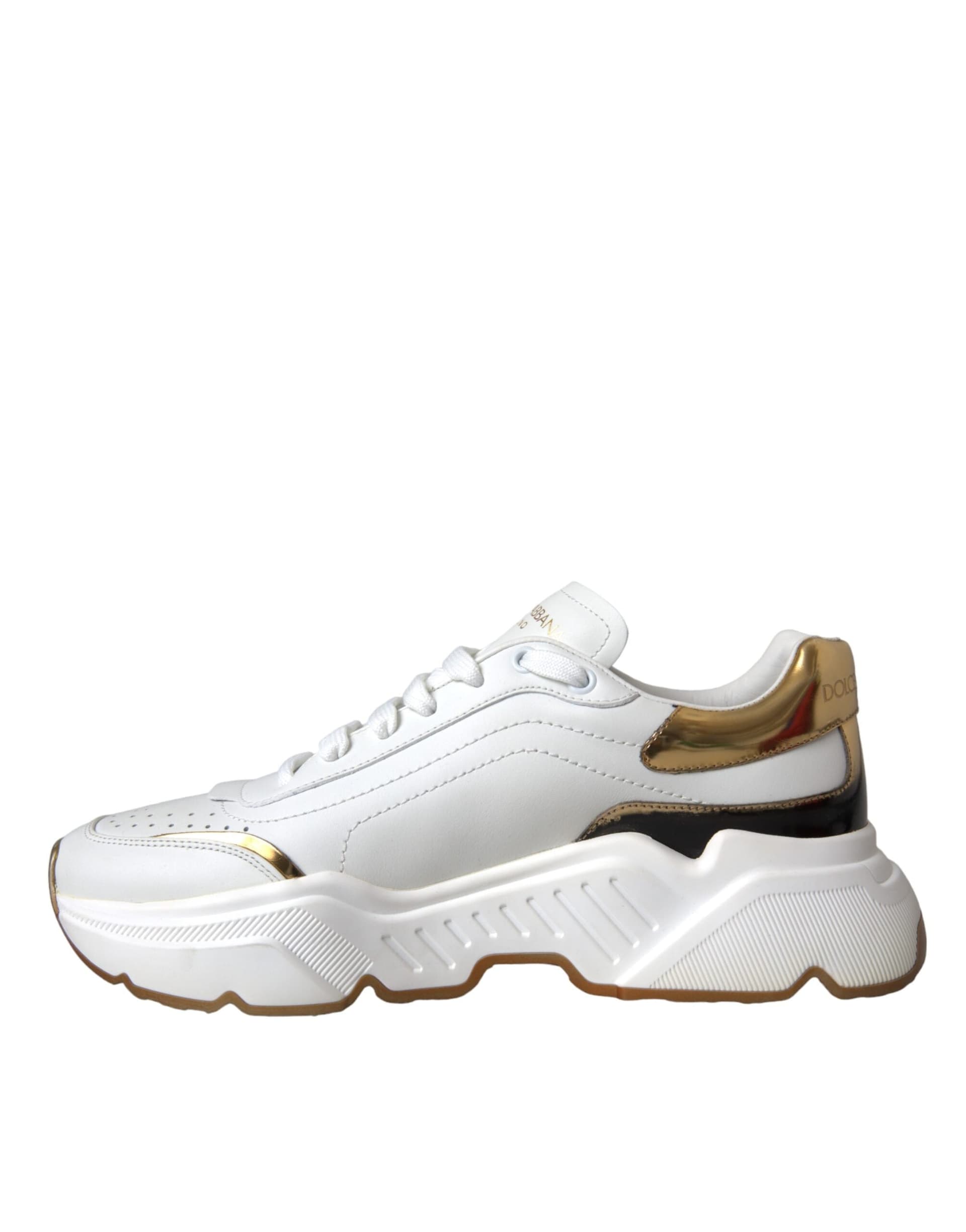 Dolce & Gabbana White Gold DAYMASTER Leather Sneakers Shoes - 4