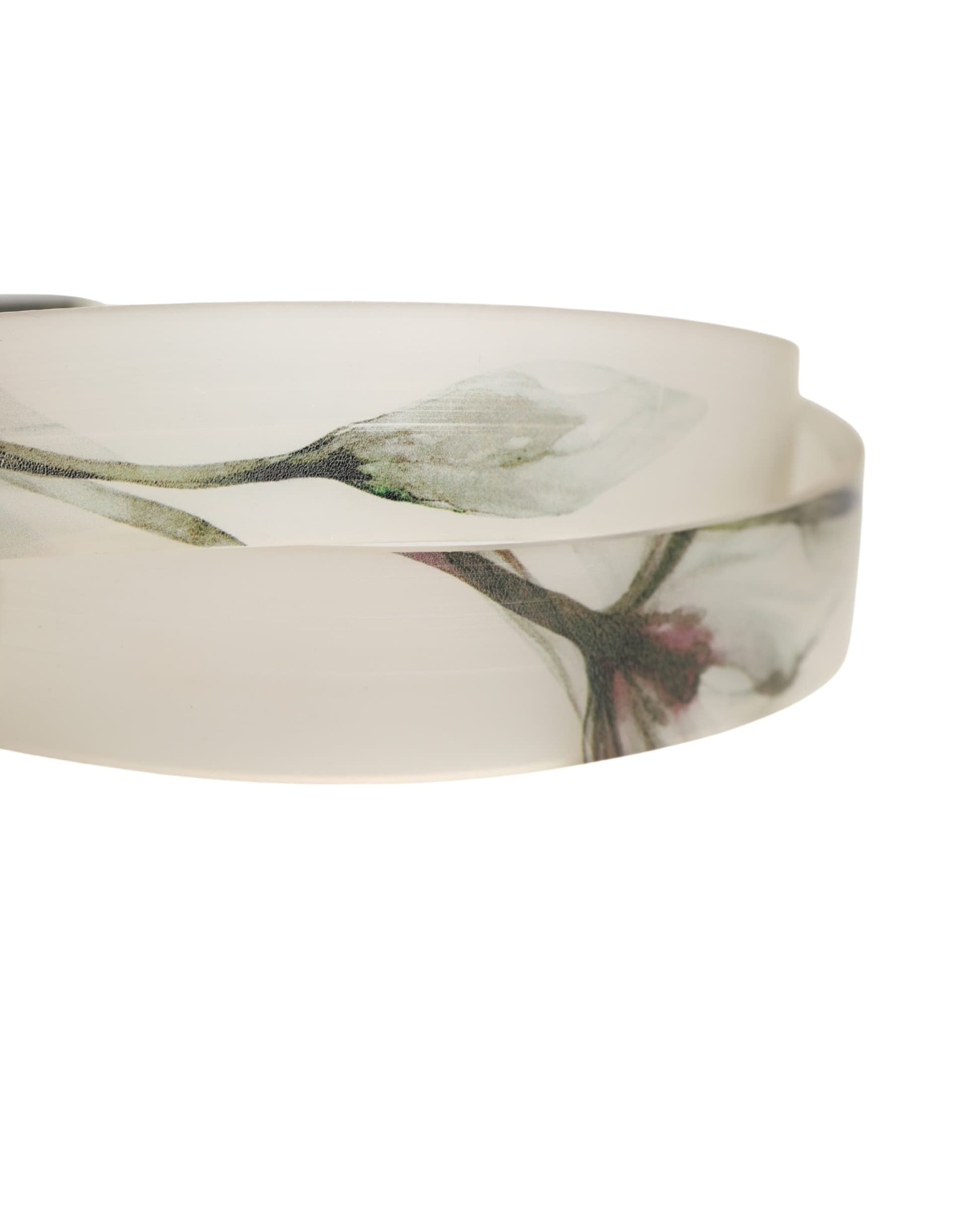 Dolce & Gabbana Men White Floral PVC Silver Metal Buckle Belt - 5