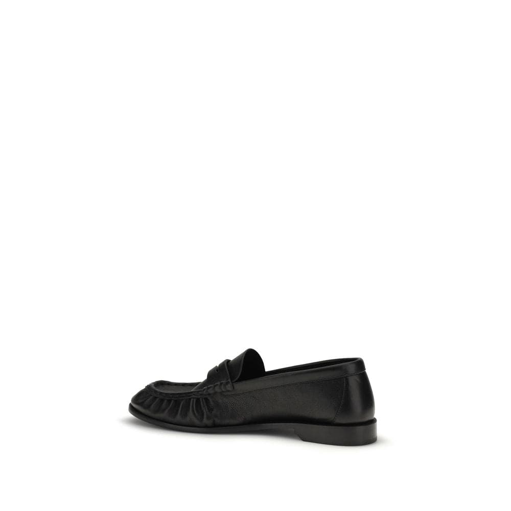 Saint Laurent Black Calf Leather Bos Taurus Slip-On Loafers - 3