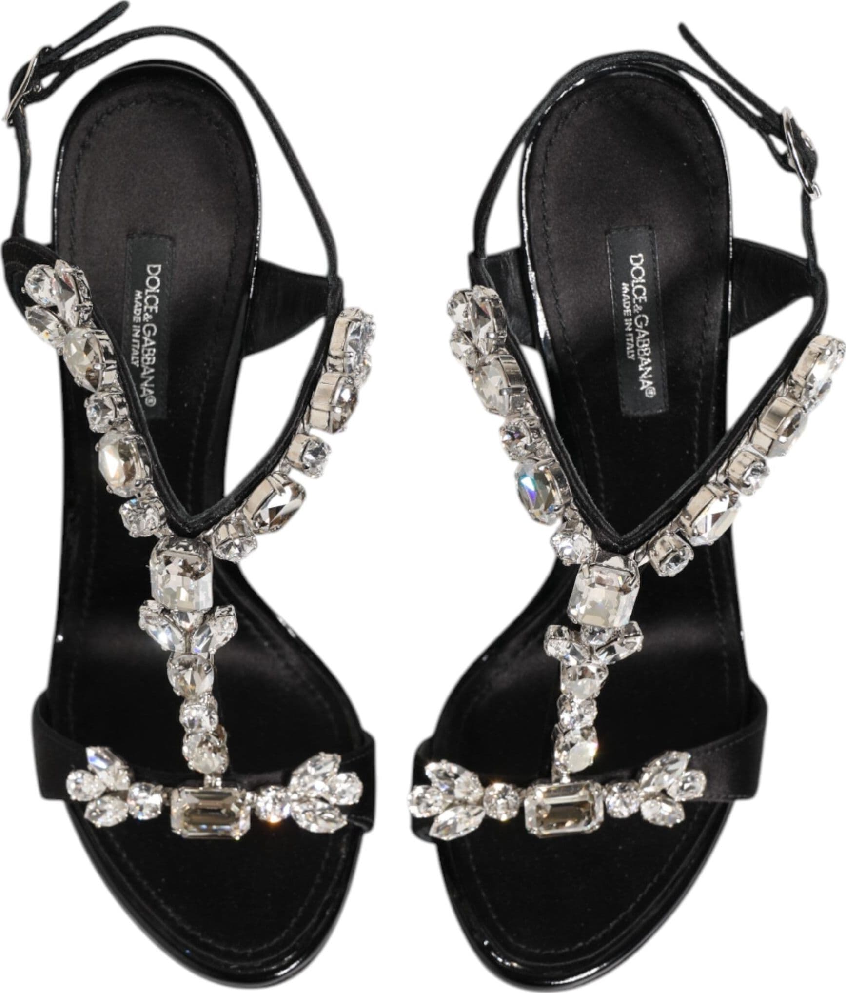 Dolce & Gabbana Black Keira Crystals Heels Sandals Shoes - 2