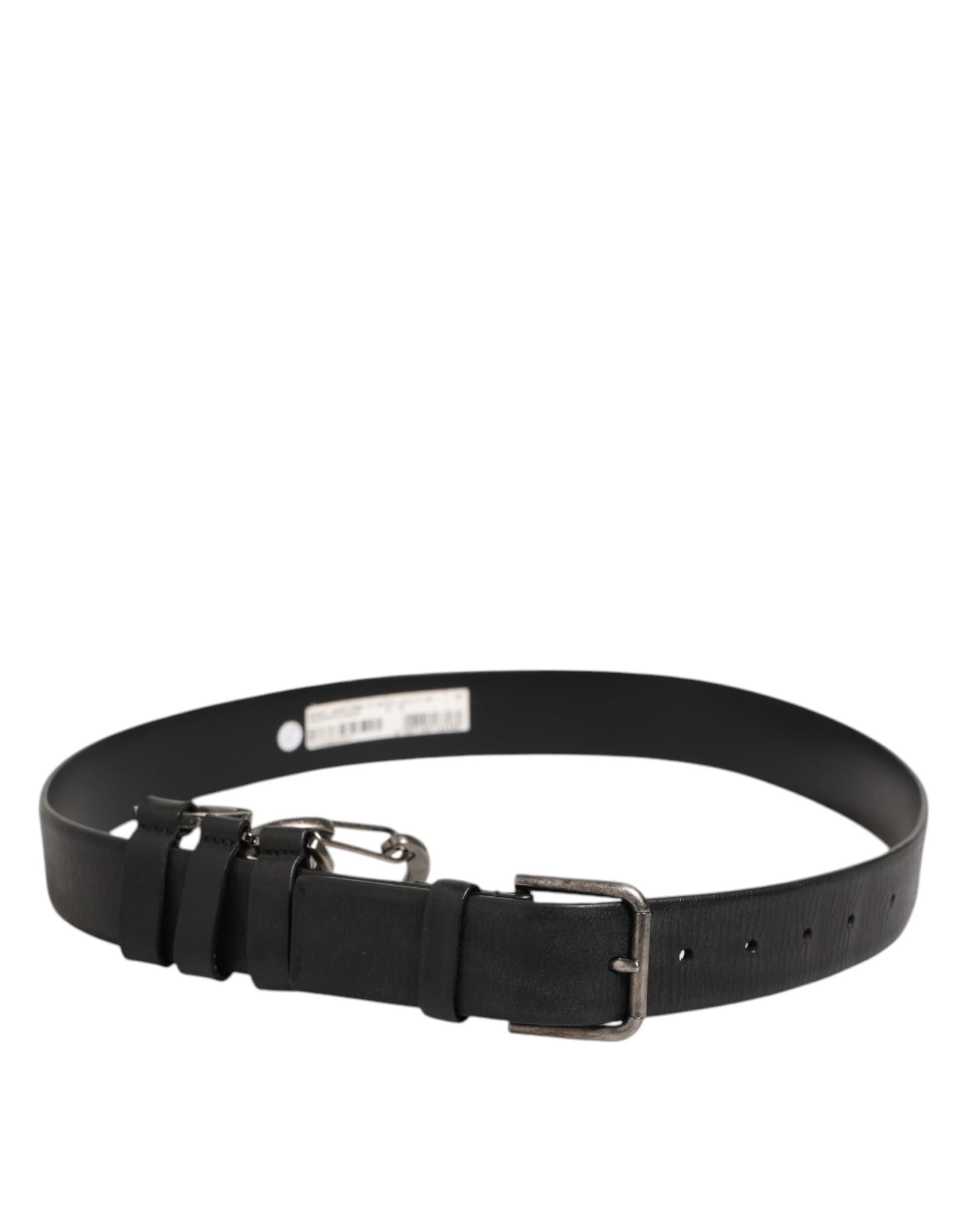 Dolce & Gabbana Black Key Ring Clip Attachments Buckle Belt - 2