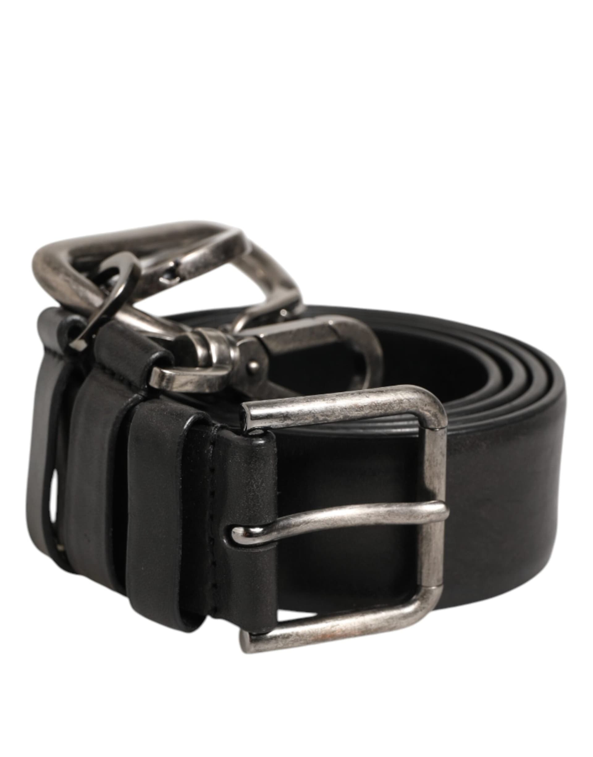 Dolce & Gabbana Black Key Ring Clip Attachments Buckle Belt - 4