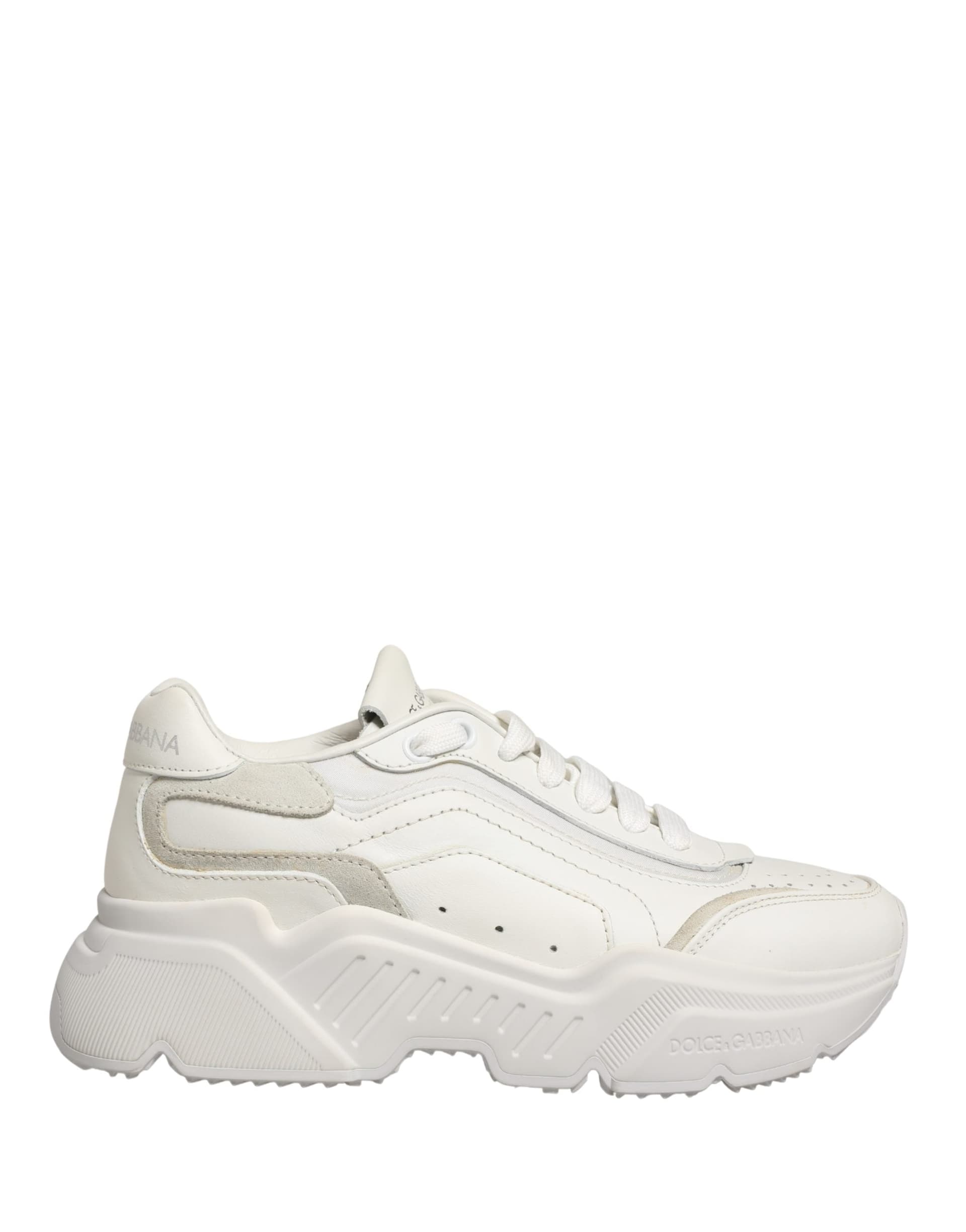 Dolce & Gabbana White Leather Daymaster Low Top Sneakers Shoes - 2