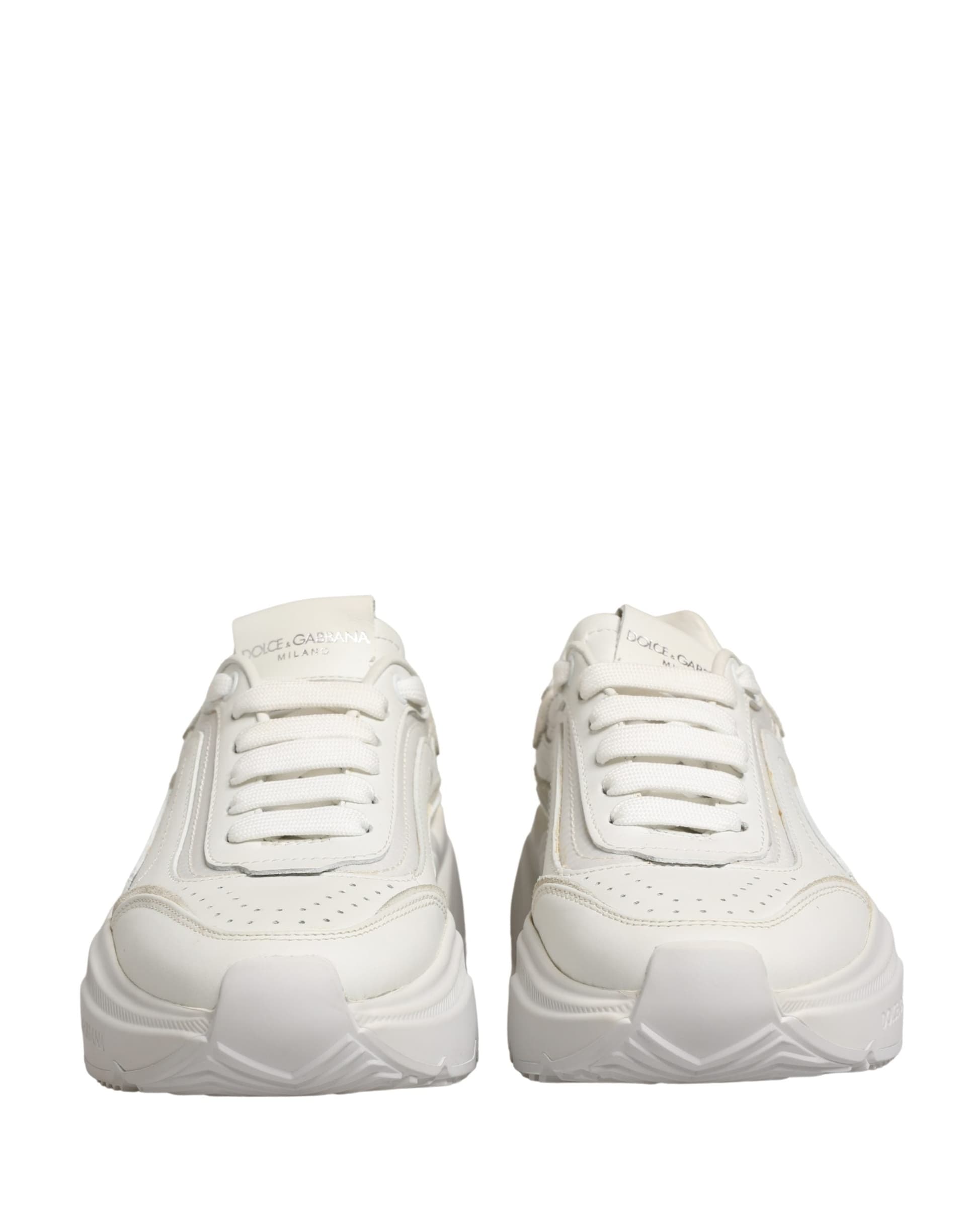Dolce & Gabbana White Leather Daymaster Low Top Sneakers Shoes - 5