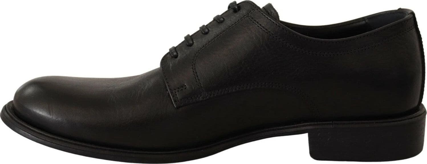 Dolce & Gabbana Black Lace Up Leather Men Formal Derby Shoes - 3
