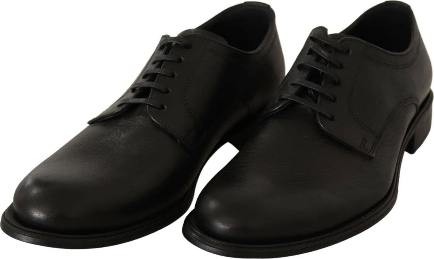 Dolce & Gabbana Black Lace Up Leather Men Formal Derby Shoes - 5