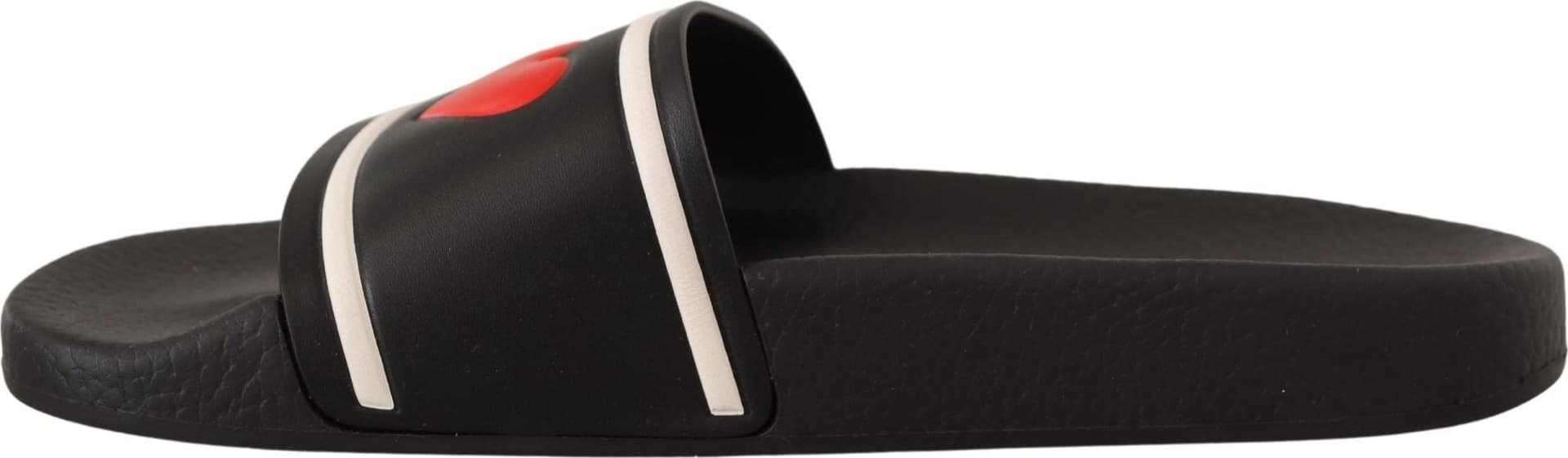 Dolce & Gabbana Black Leather I Love D&G Slides Sandals - 3